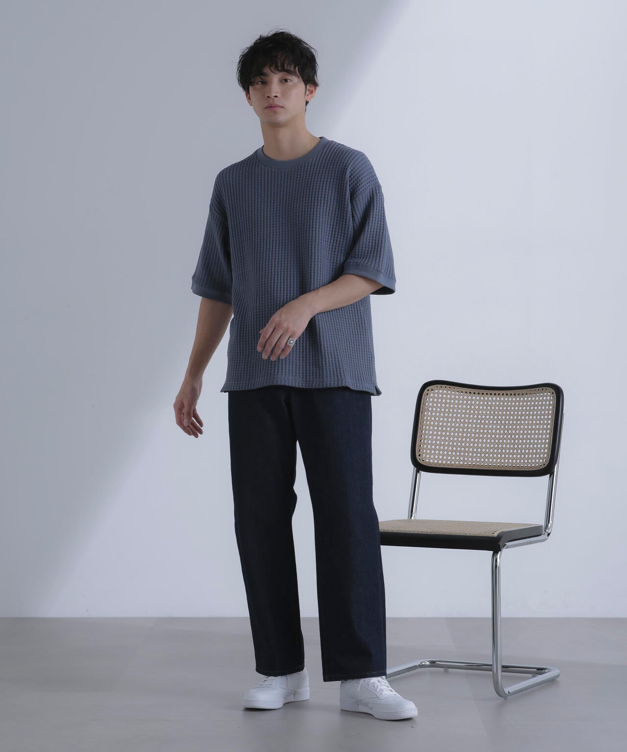 オニワッフルビッグTシャツ 五分袖