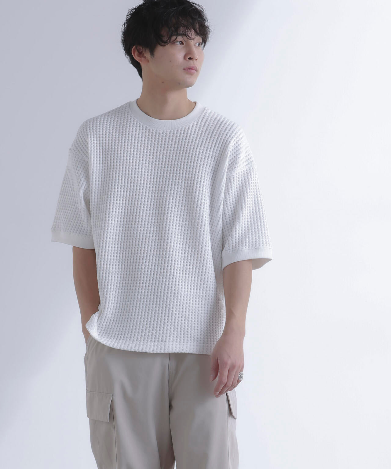 オニワッフルビッグTシャツ 五分袖
