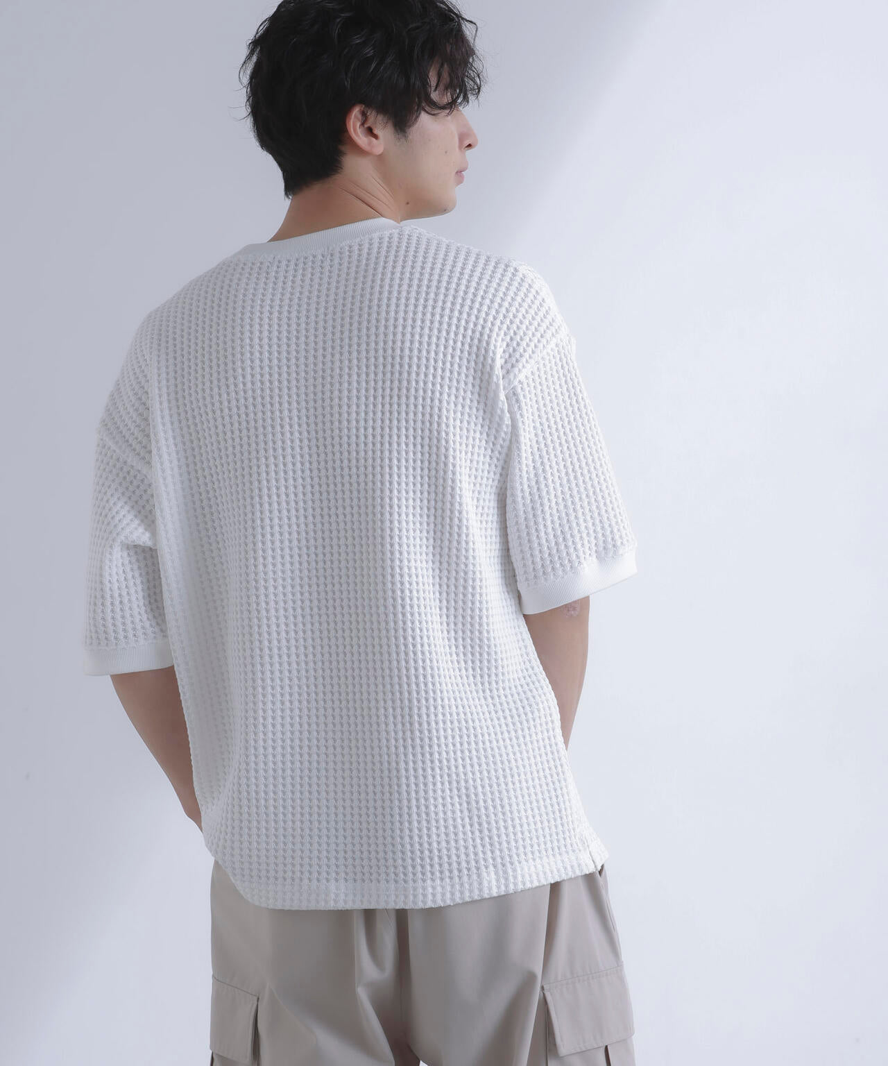 オニワッフルビッグTシャツ 五分袖