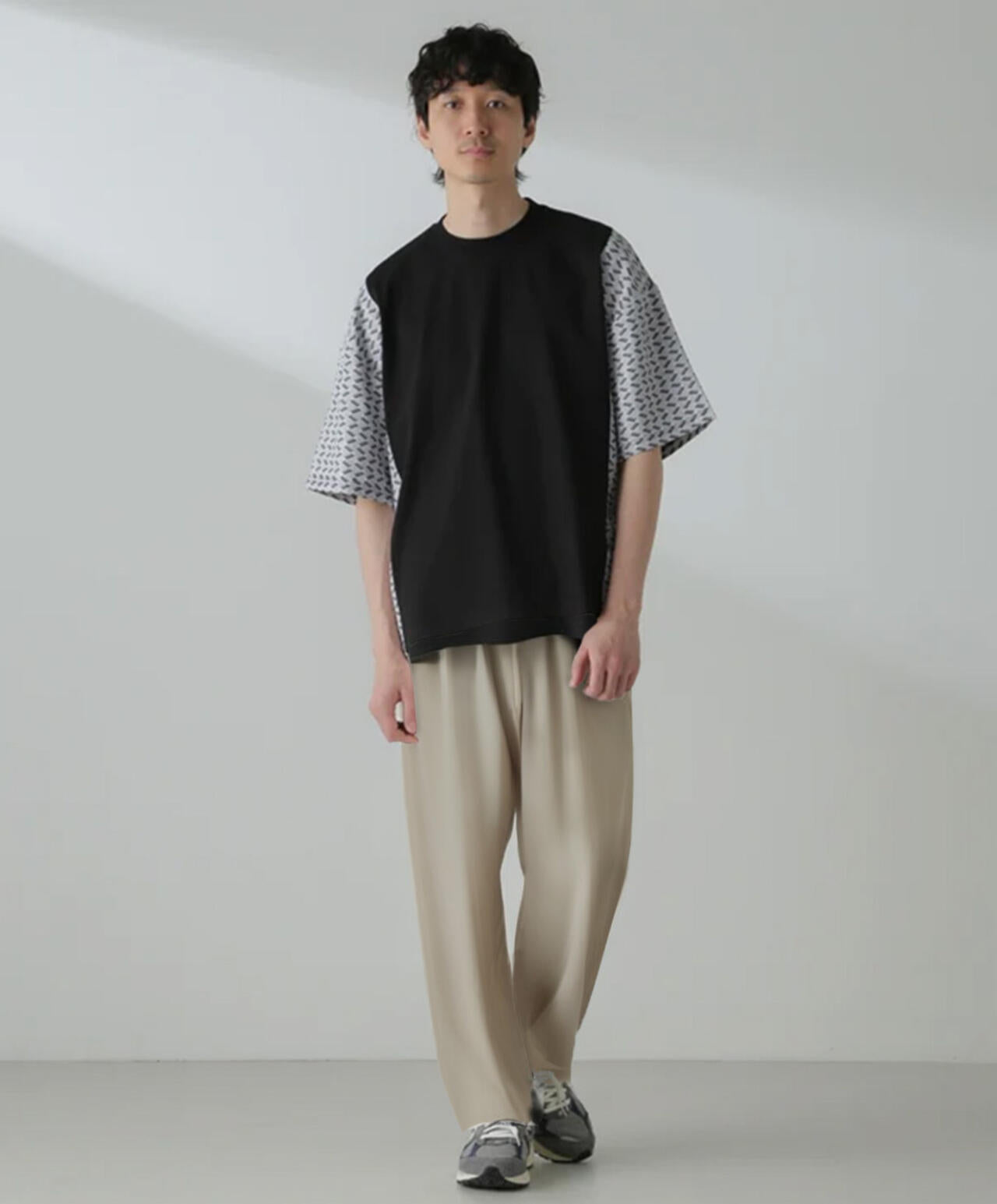切り替えパターンTシャツ 半袖(セットアップ可）