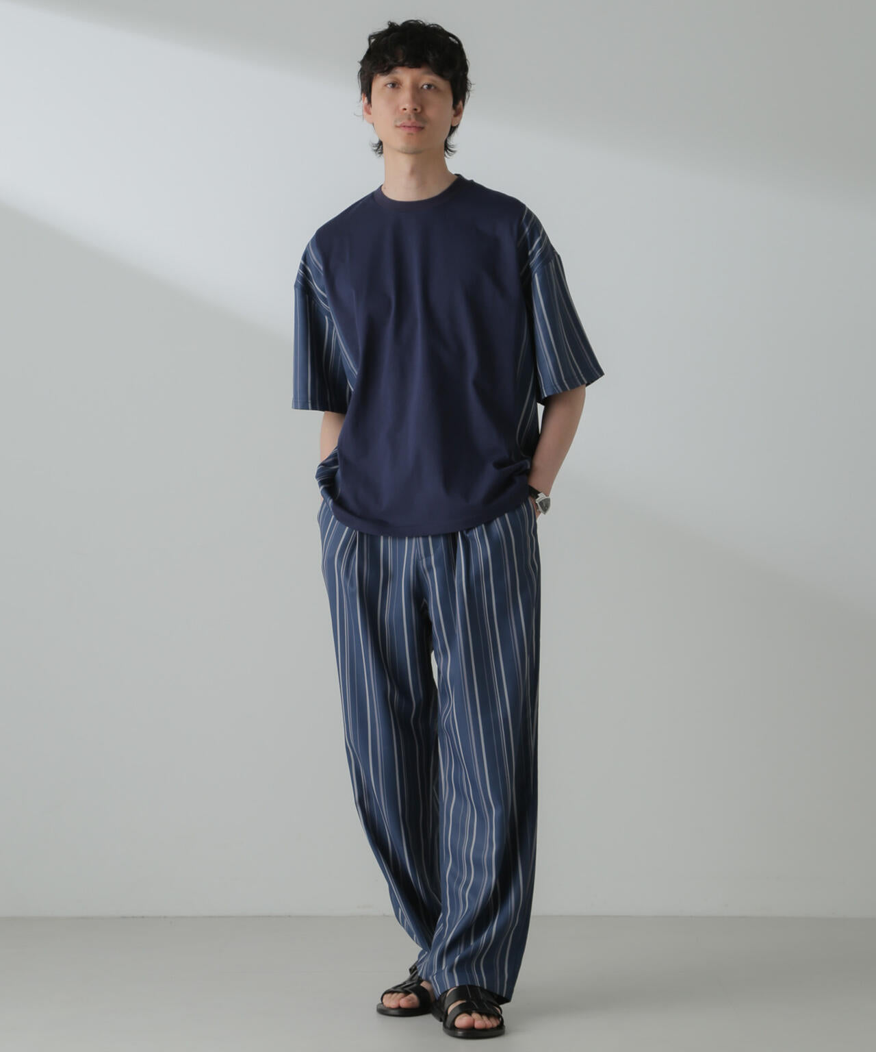 切り替えパターンTシャツ 半袖(セットアップ可）