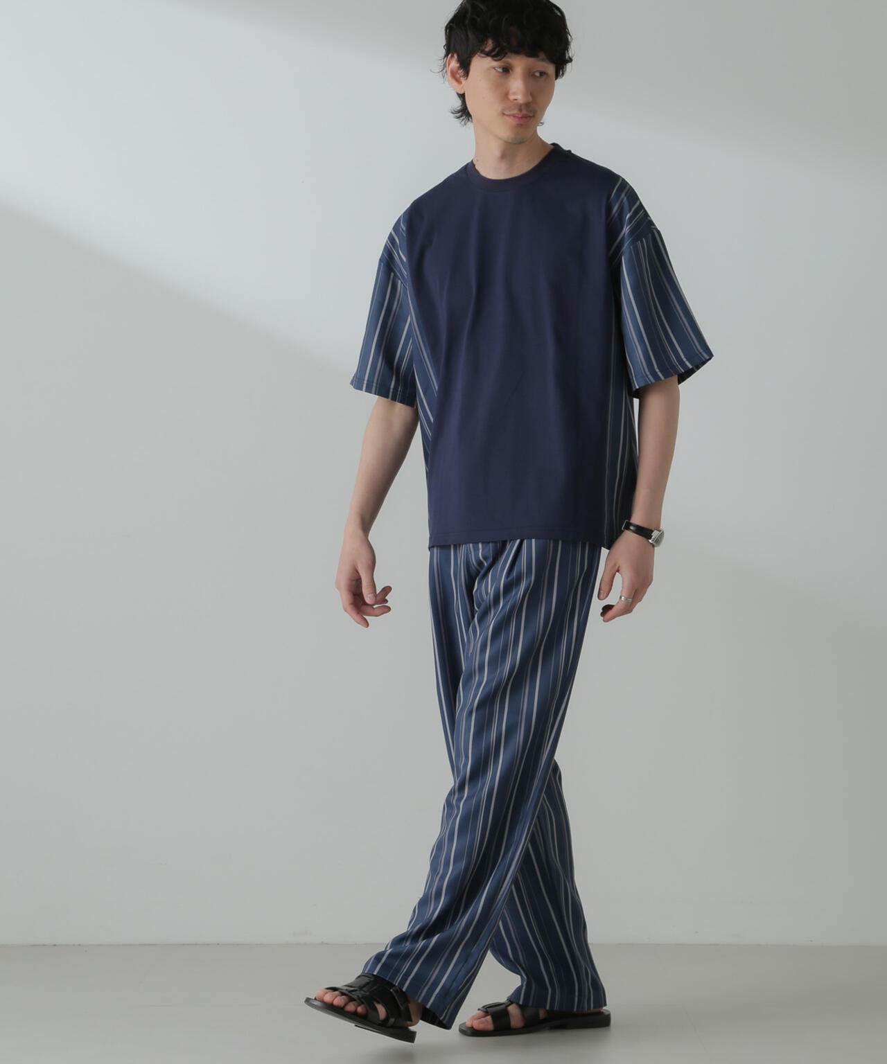 切り替えパターンTシャツ 半袖(セットアップ可）
