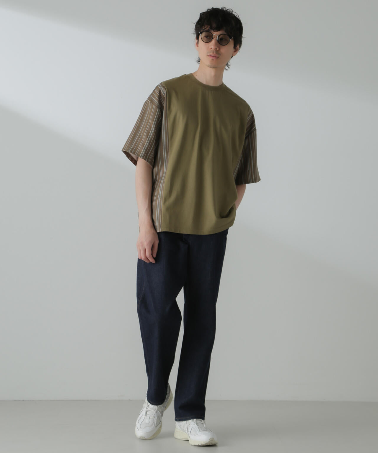 切り替えパターンTシャツ 半袖(セットアップ可）