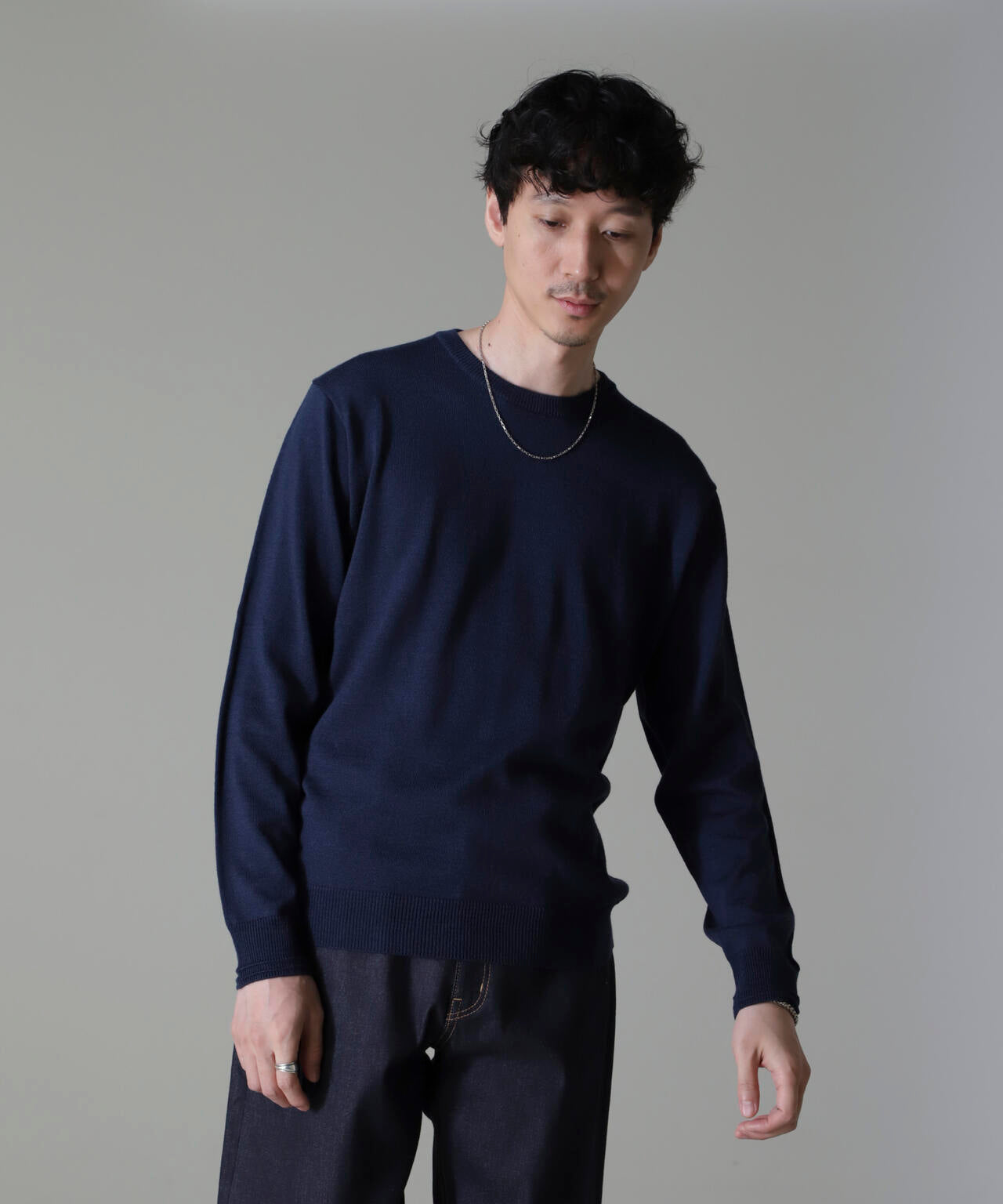 タスマニアミックスクルーネックニット