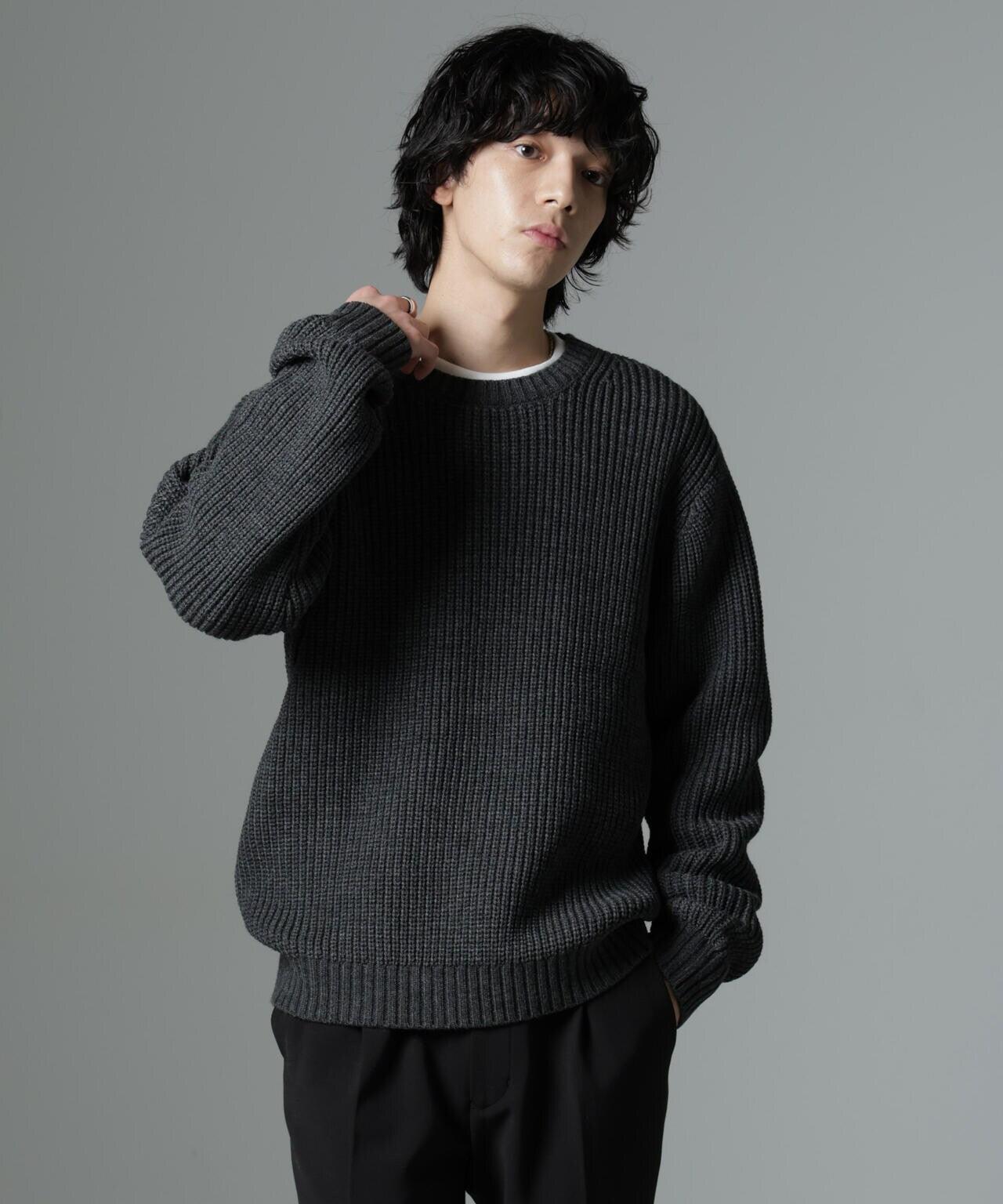 リラックス畦ニット