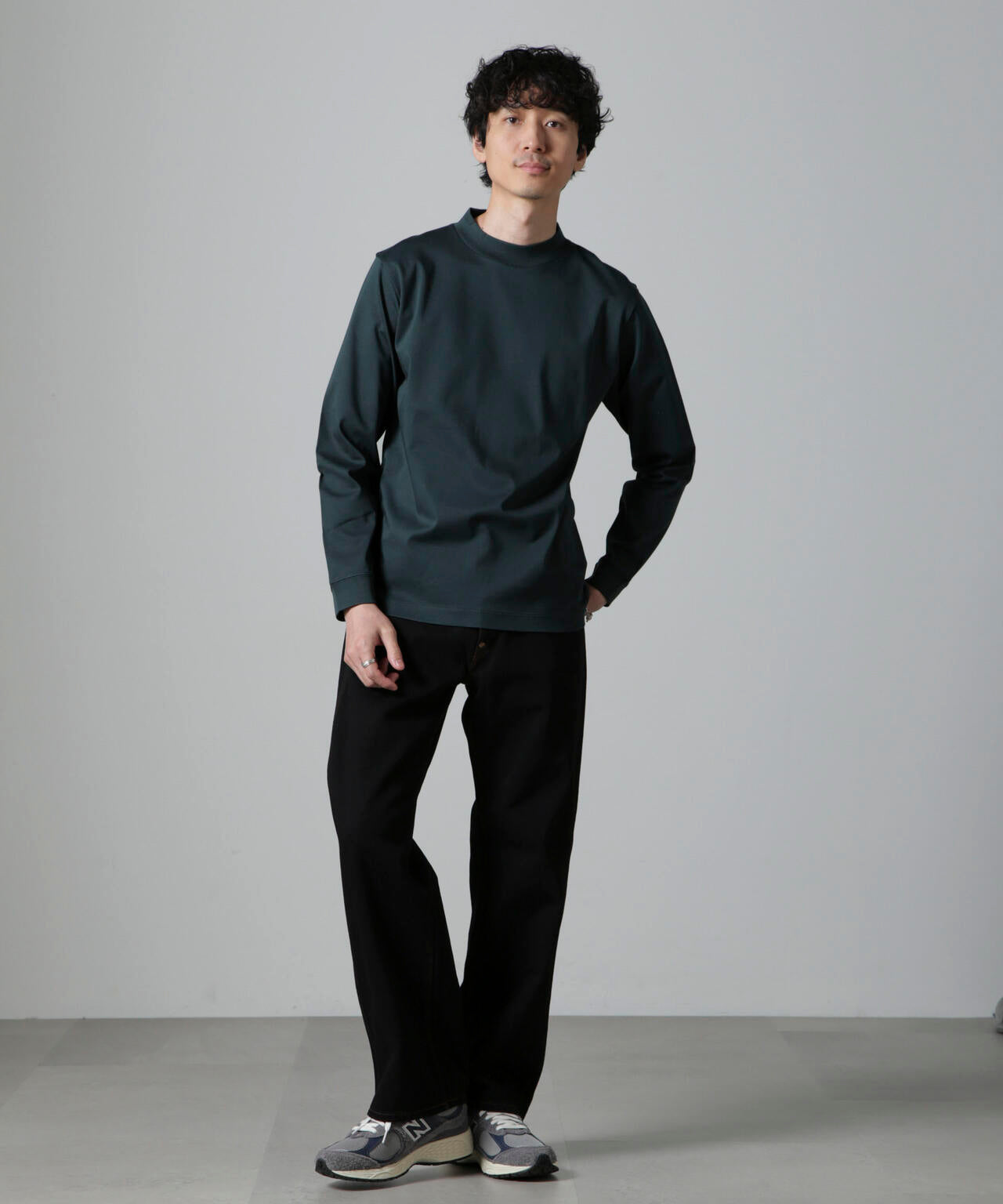アンチスメルモックネックTシャツ 長袖