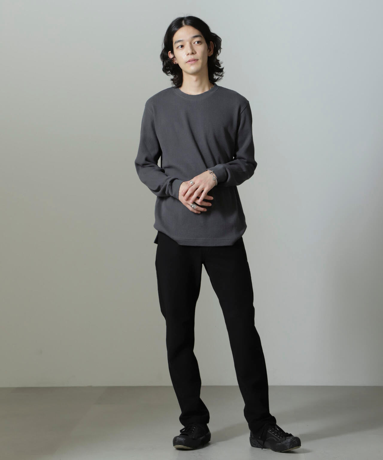 アンチスメルワッフルTシャツ 長袖