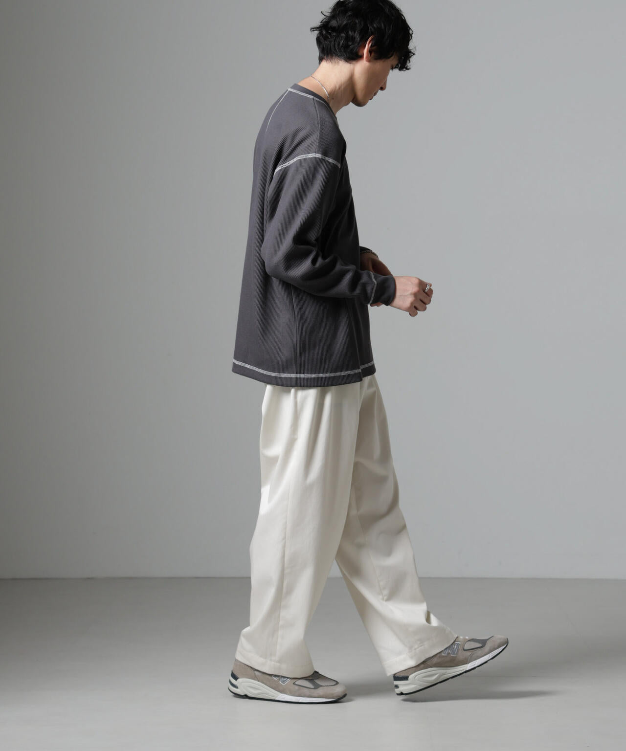 ステッチワッフルＴシャツ 長袖