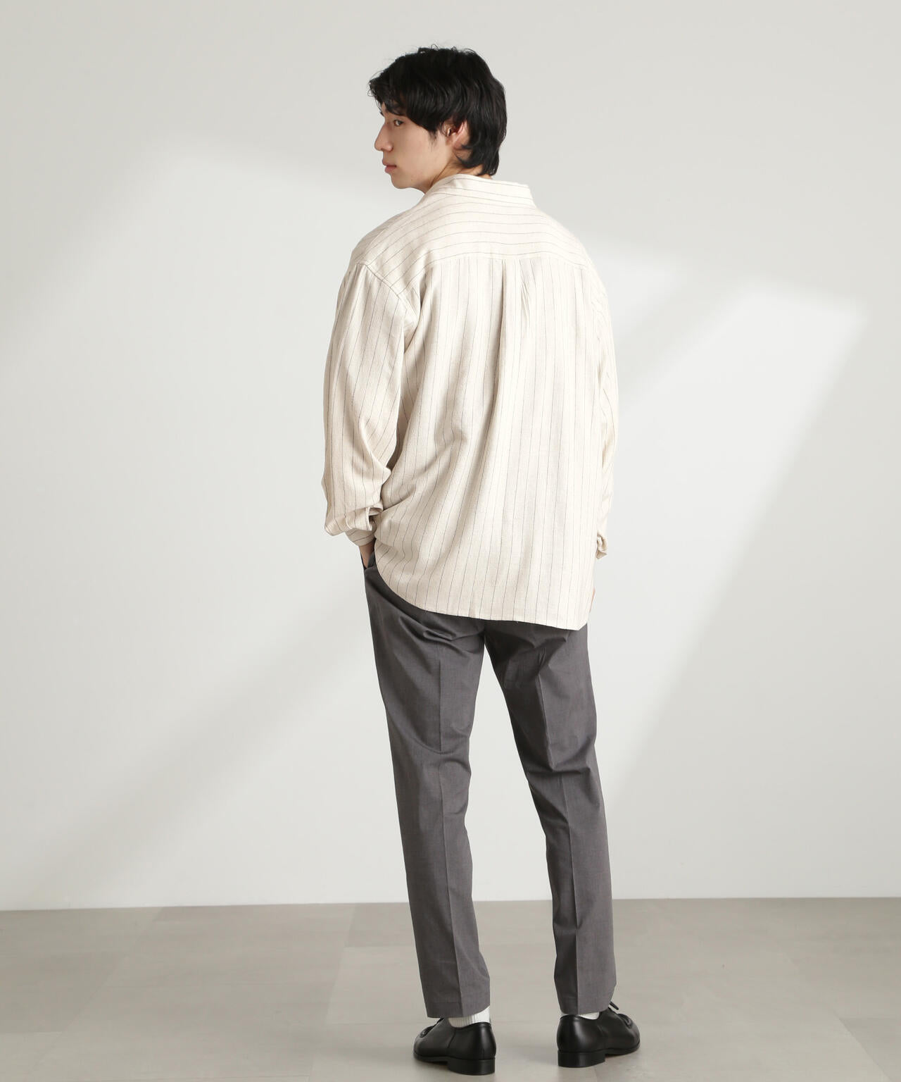 WEB限定/ピンストライプレギュラーカラーシャツ 長袖