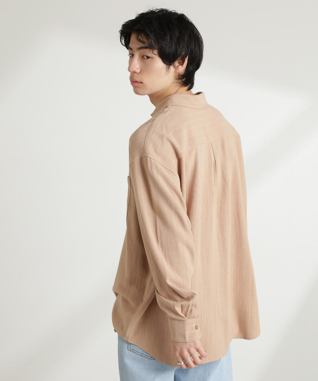 WEB限定/ピンストライプレギュラーカラーシャツ 長袖