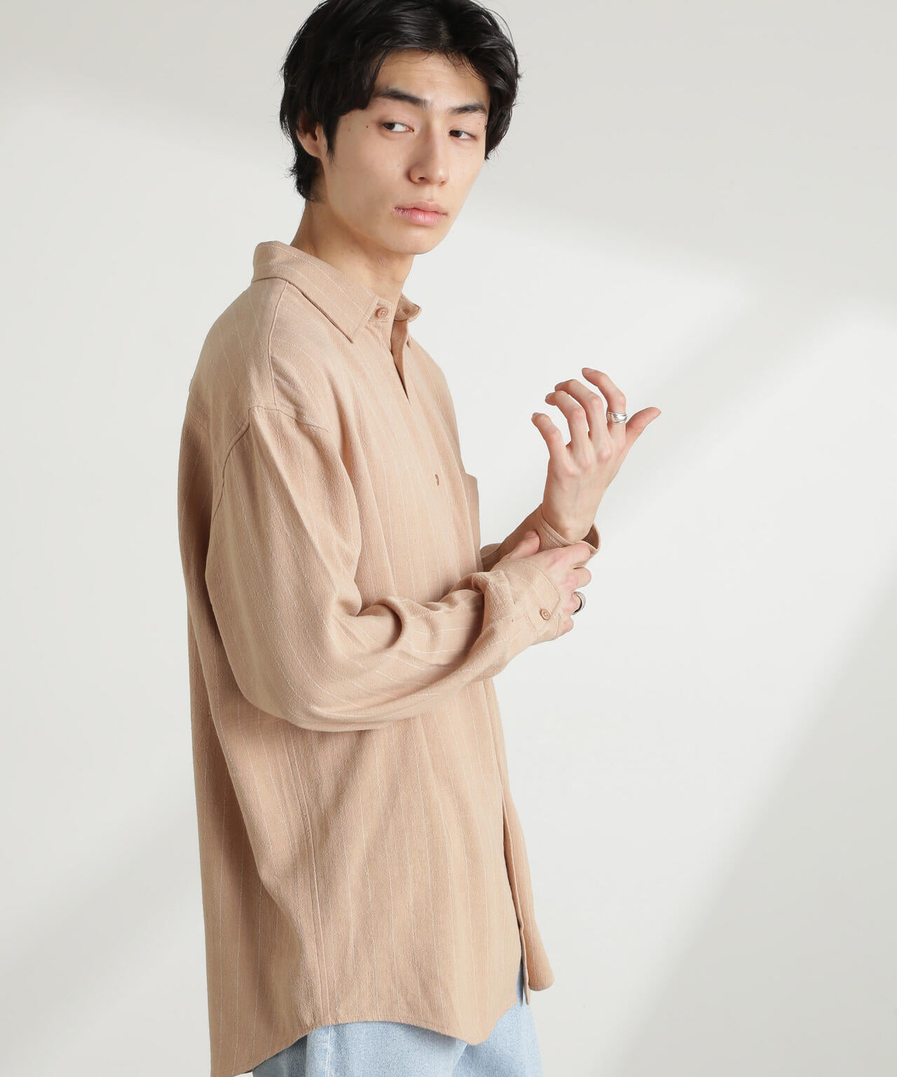 WEB限定/ピンストライプレギュラーカラーシャツ 長袖