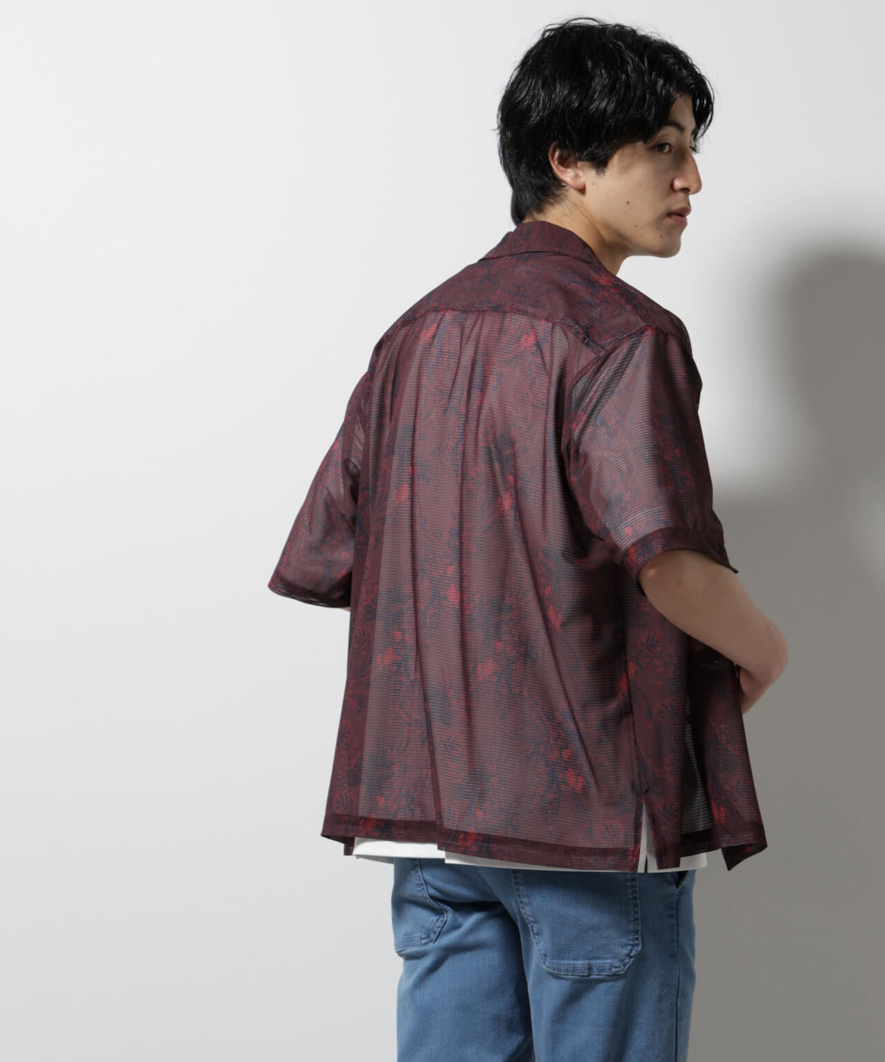 NORMANBROS別注 メッシュプリントシャツ 半袖