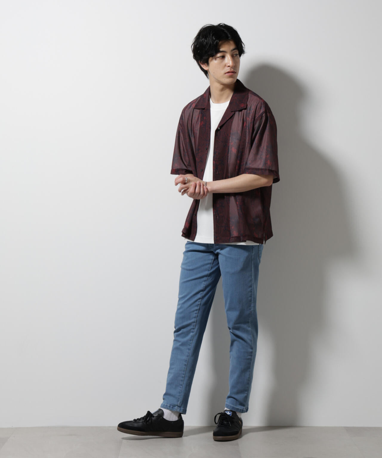 NORMANBROS別注 メッシュプリントシャツ 半袖