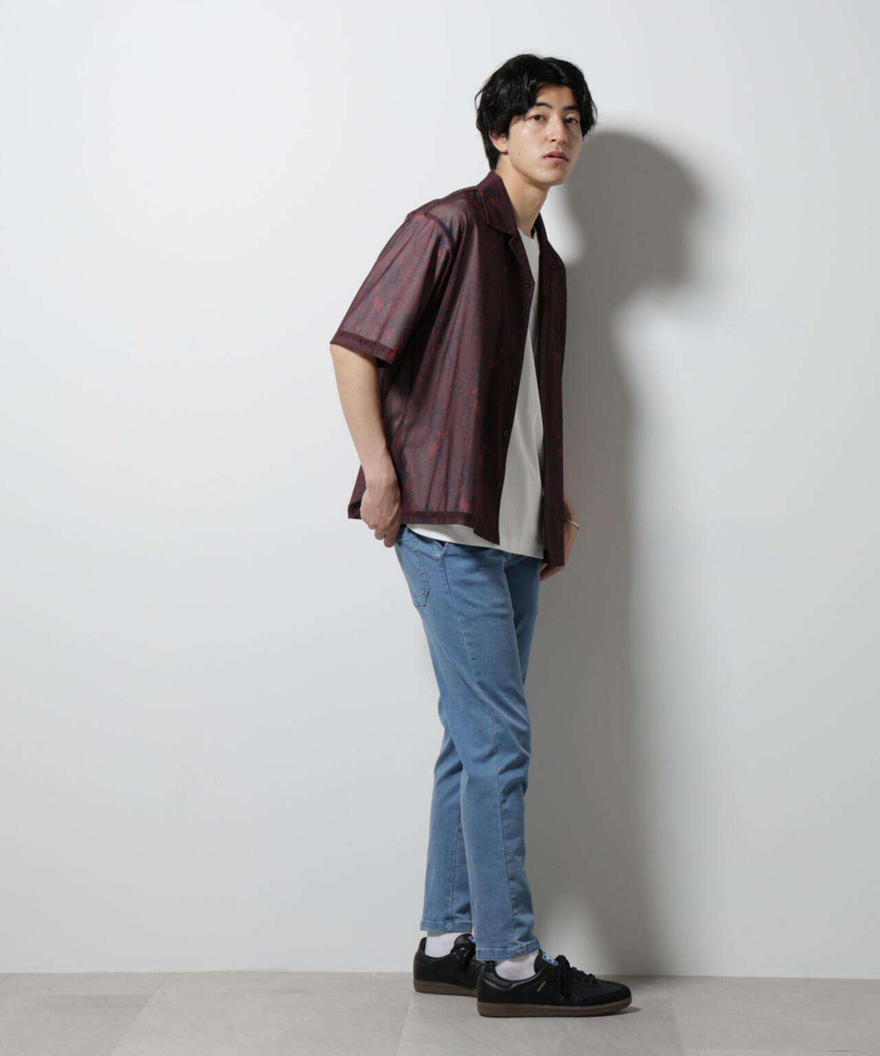 NORMANBROS別注 メッシュプリントシャツ 半袖