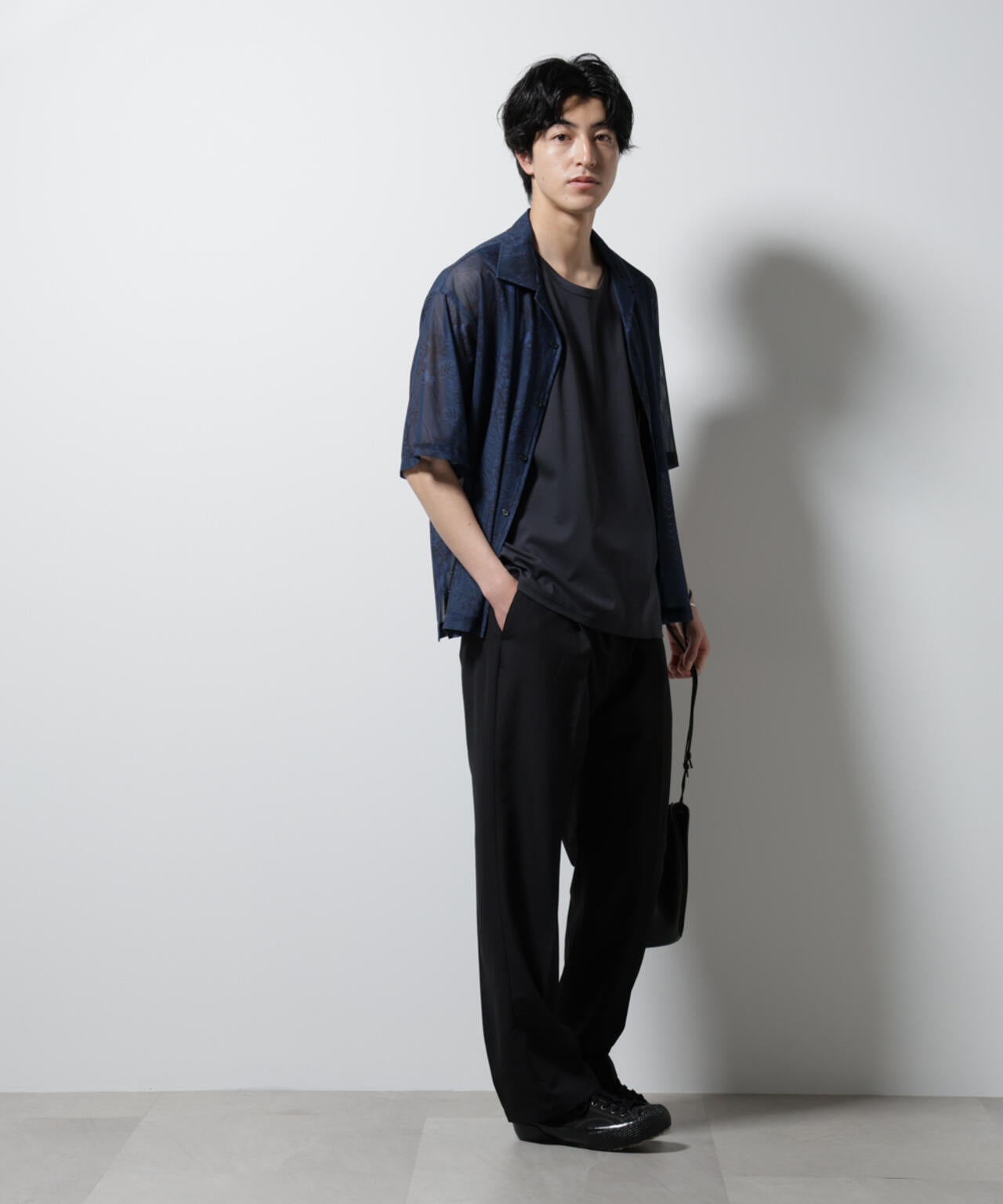 NORMANBROS別注 メッシュプリントシャツ 半袖