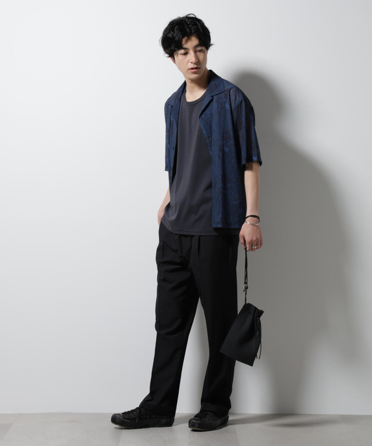 NORMANBROS別注 メッシュプリントシャツ 半袖