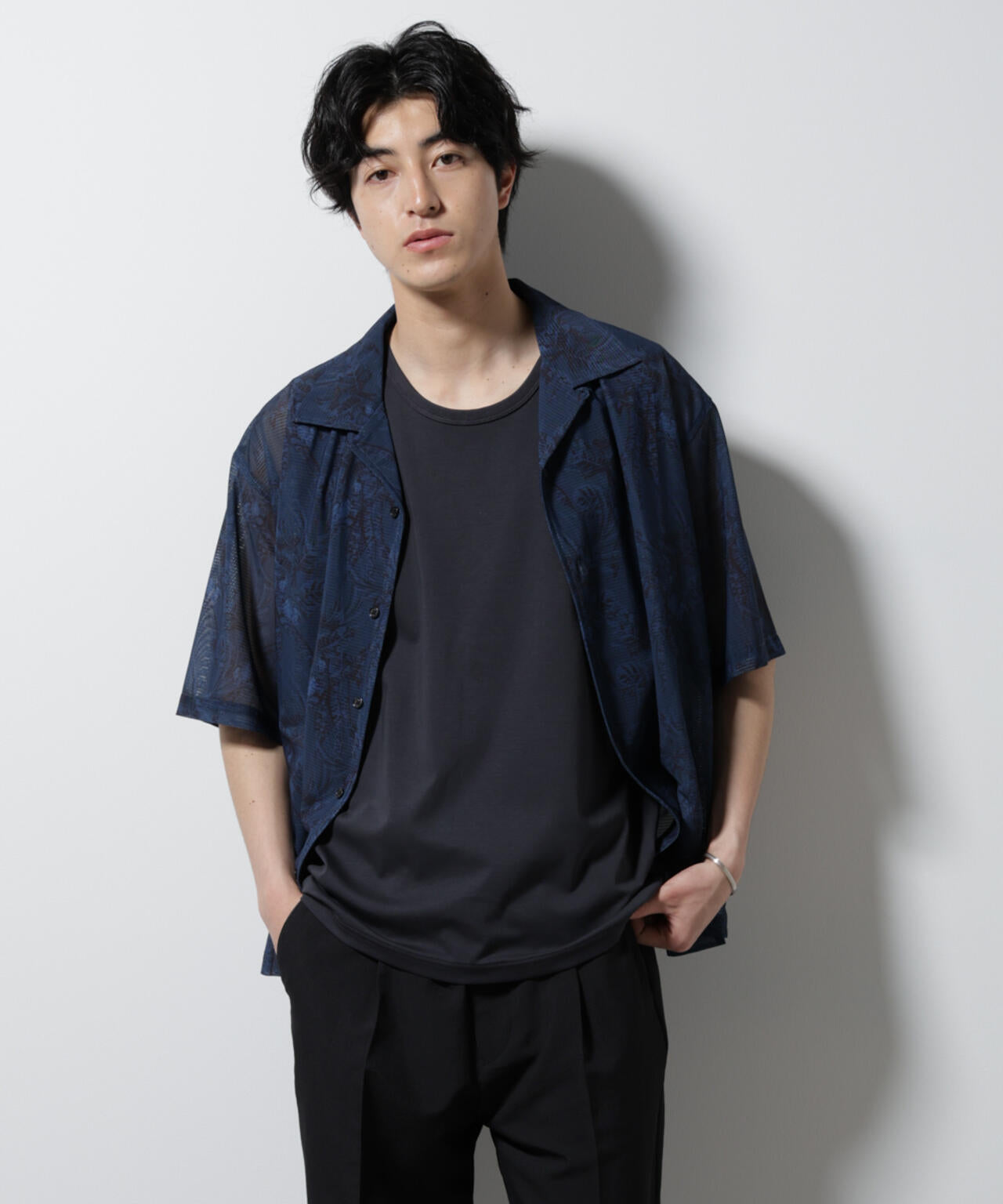 NORMANBROS別注 メッシュプリントシャツ 半袖