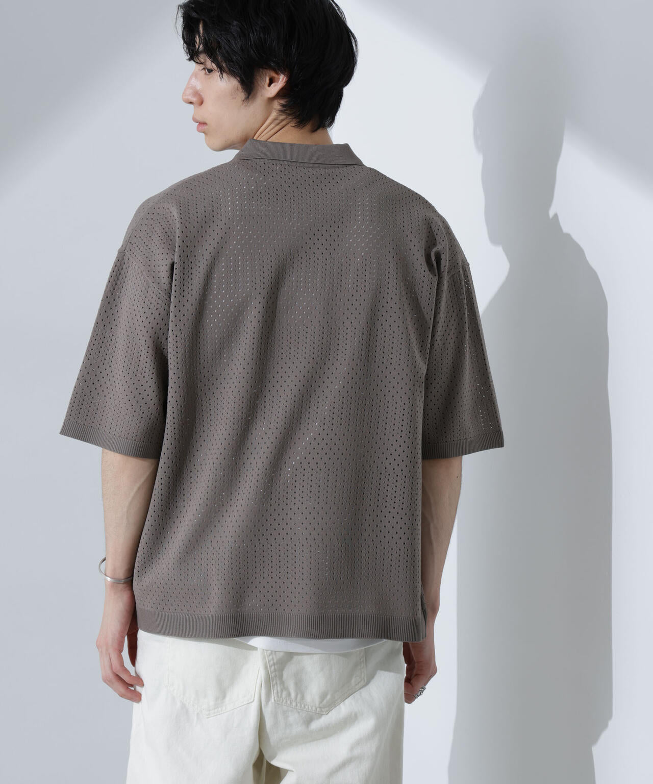 スキッパーテックニットポロシャツ/半袖