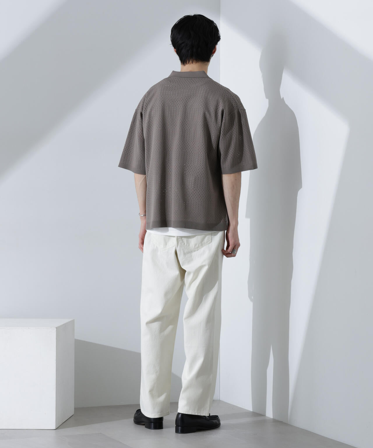 スキッパーテックニットポロシャツ/半袖