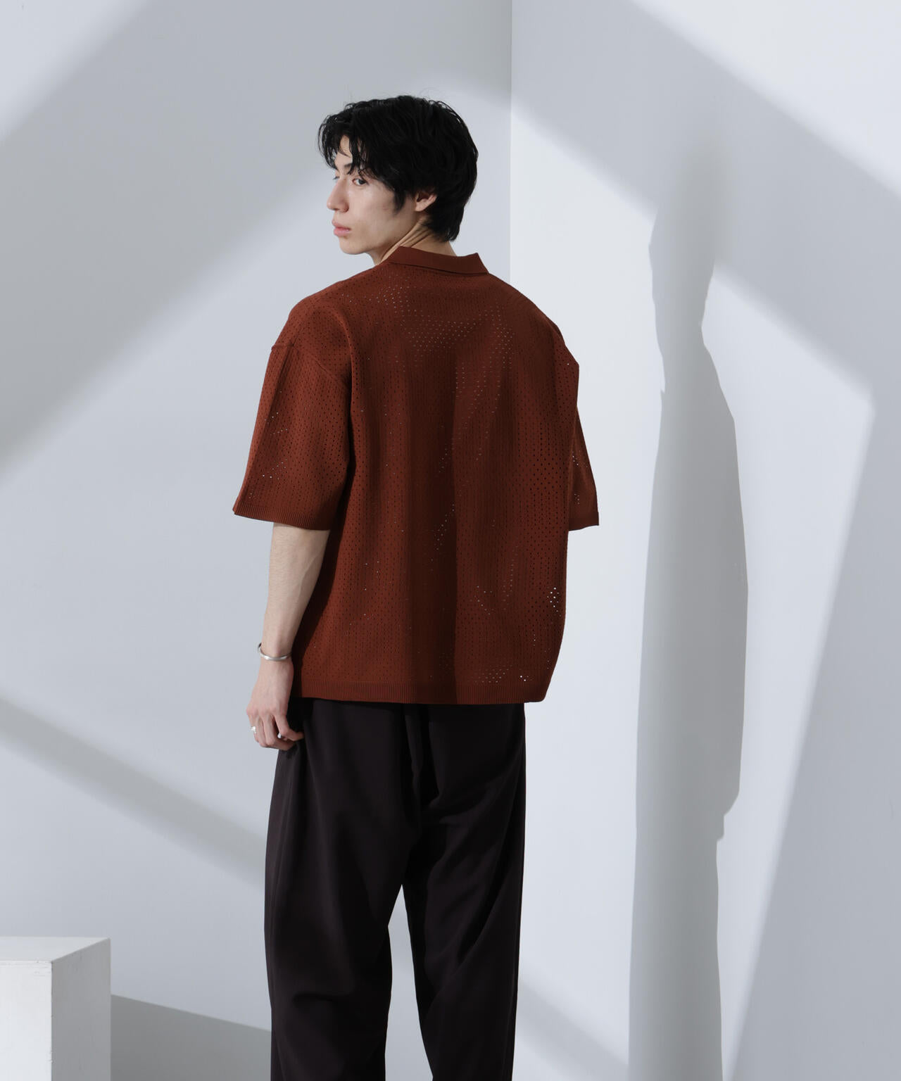スキッパーテックニットポロシャツ/半袖