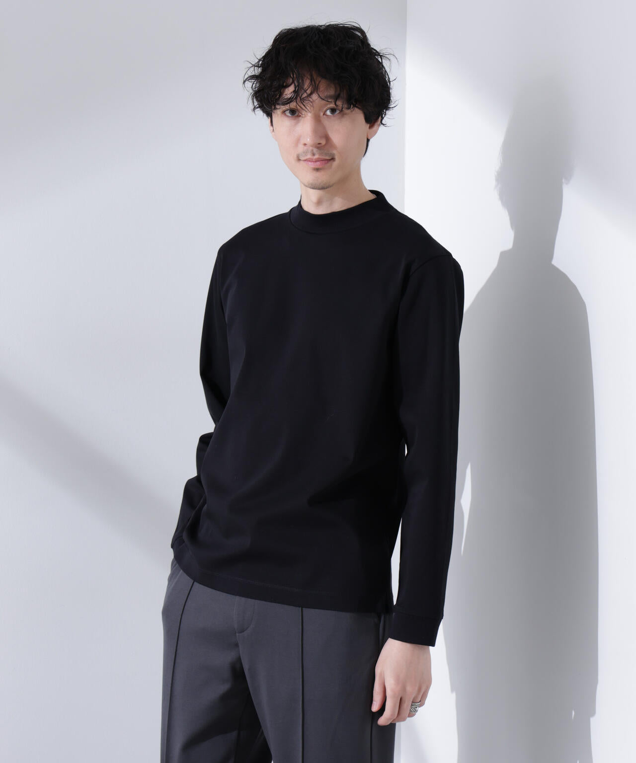 アンチスメルモックネックTシャツ 長袖