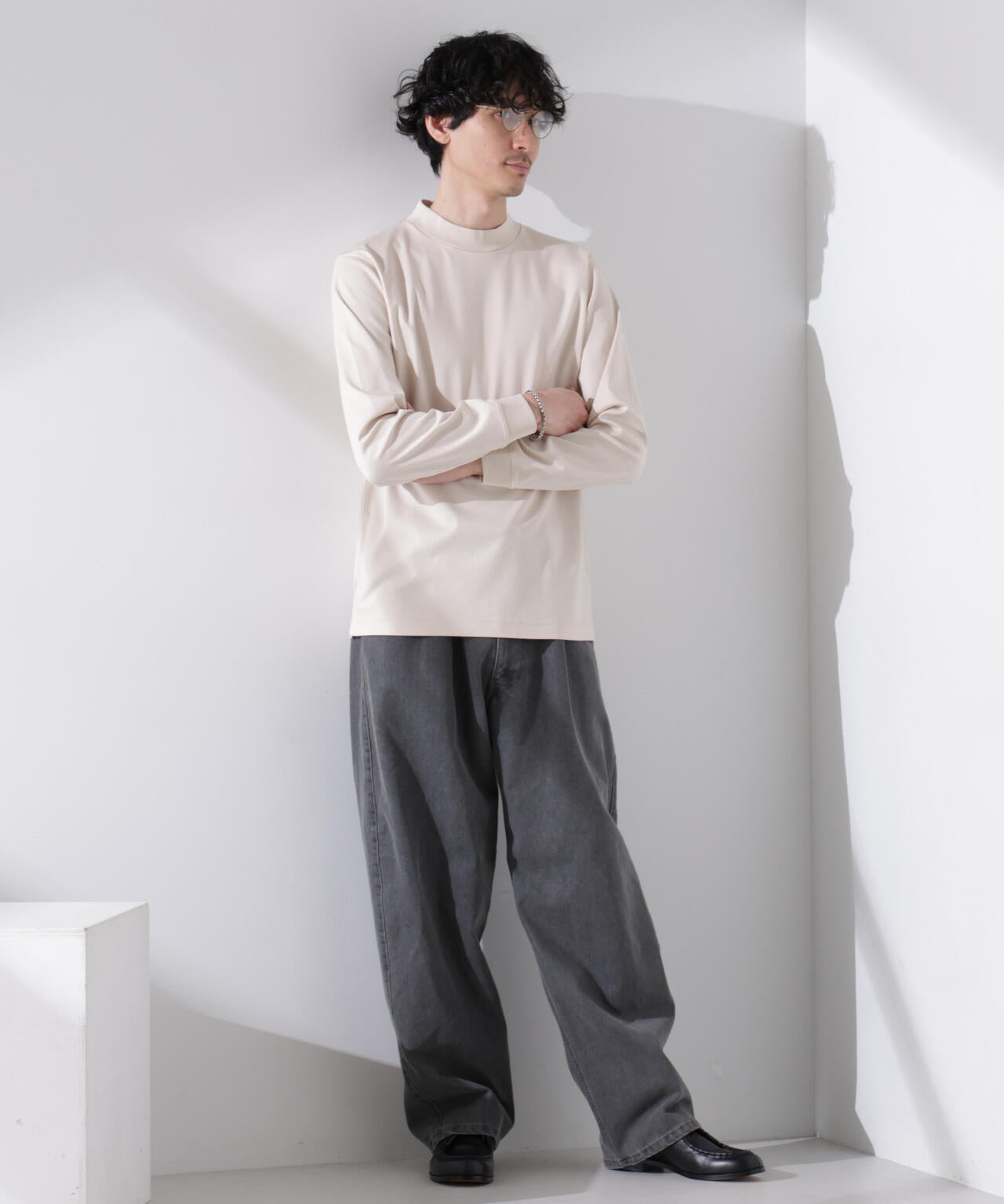 アンチスメルモックネックTシャツ 長袖