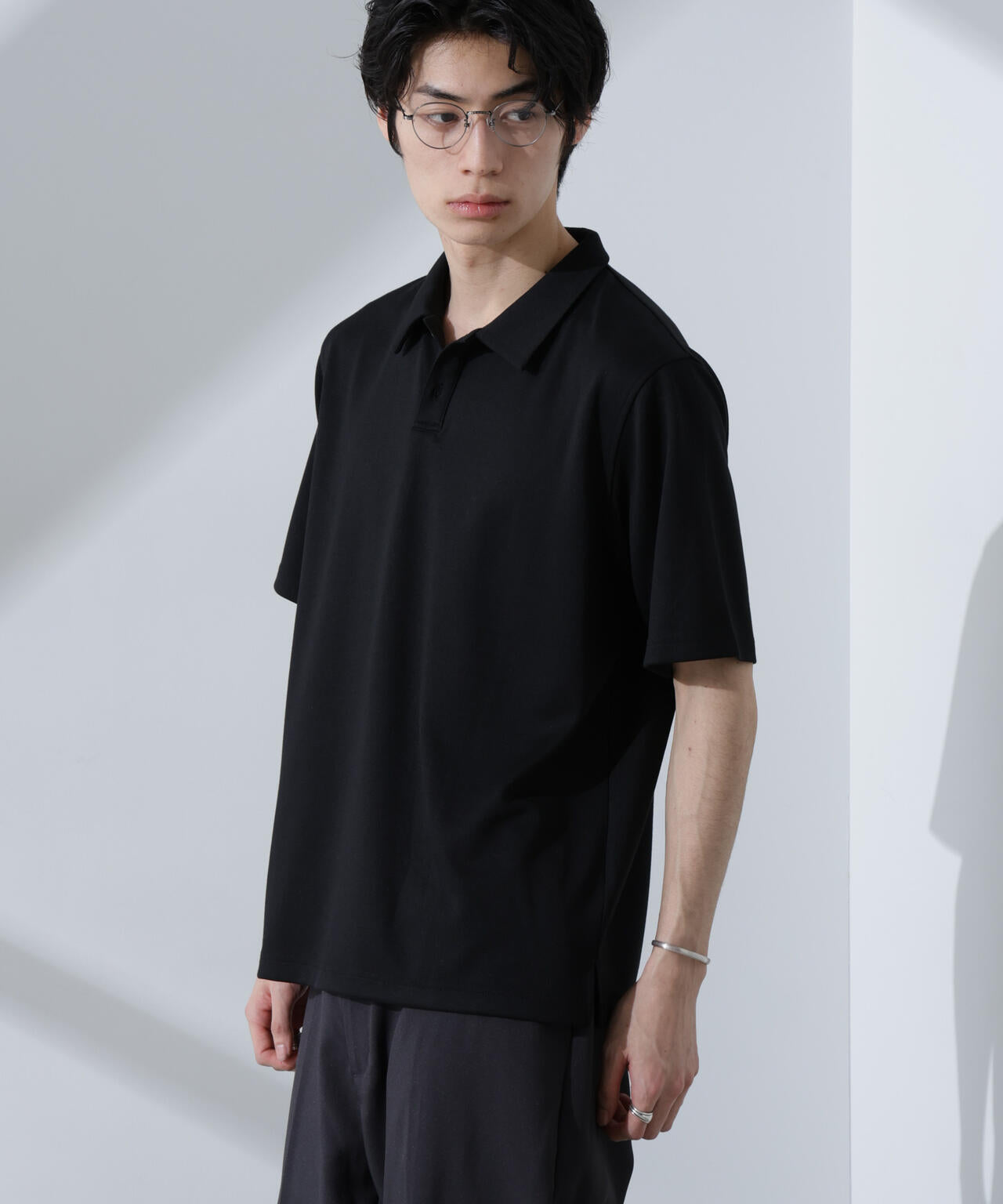 Pe/Ry鹿の子ポロシャツ 半袖