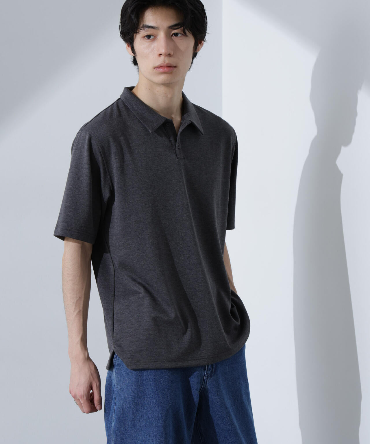 Pe/Ry鹿の子ポロシャツ 半袖