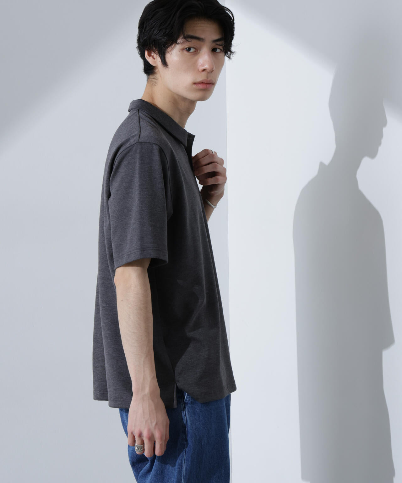 Pe/Ry鹿の子ポロシャツ 半袖