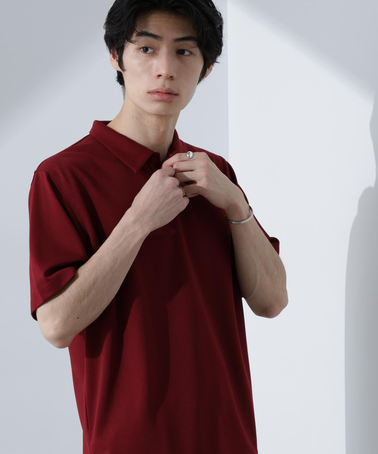 Pe/Ry鹿の子ポロシャツ 半袖