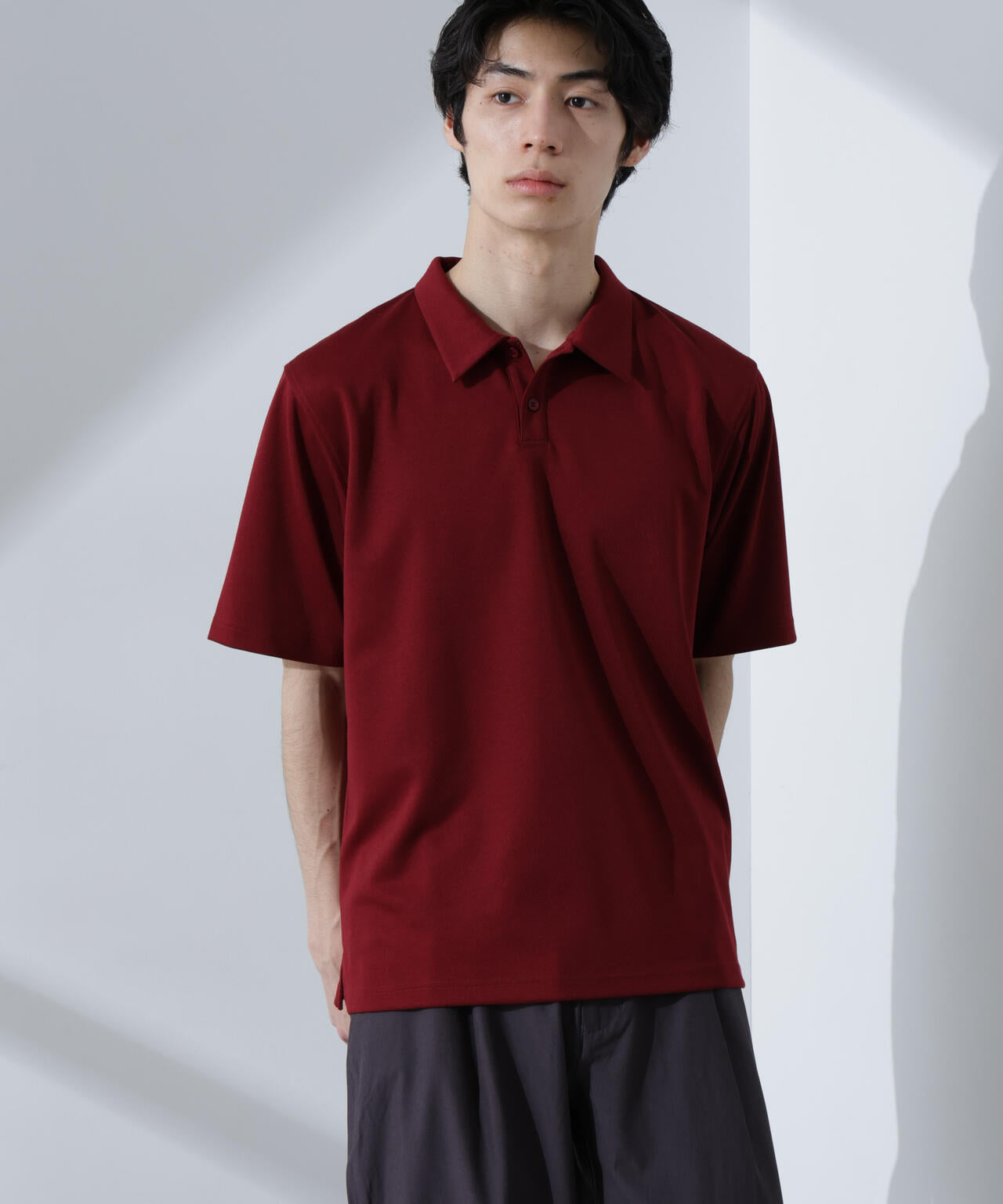 Pe/Ry鹿の子ポロシャツ 半袖