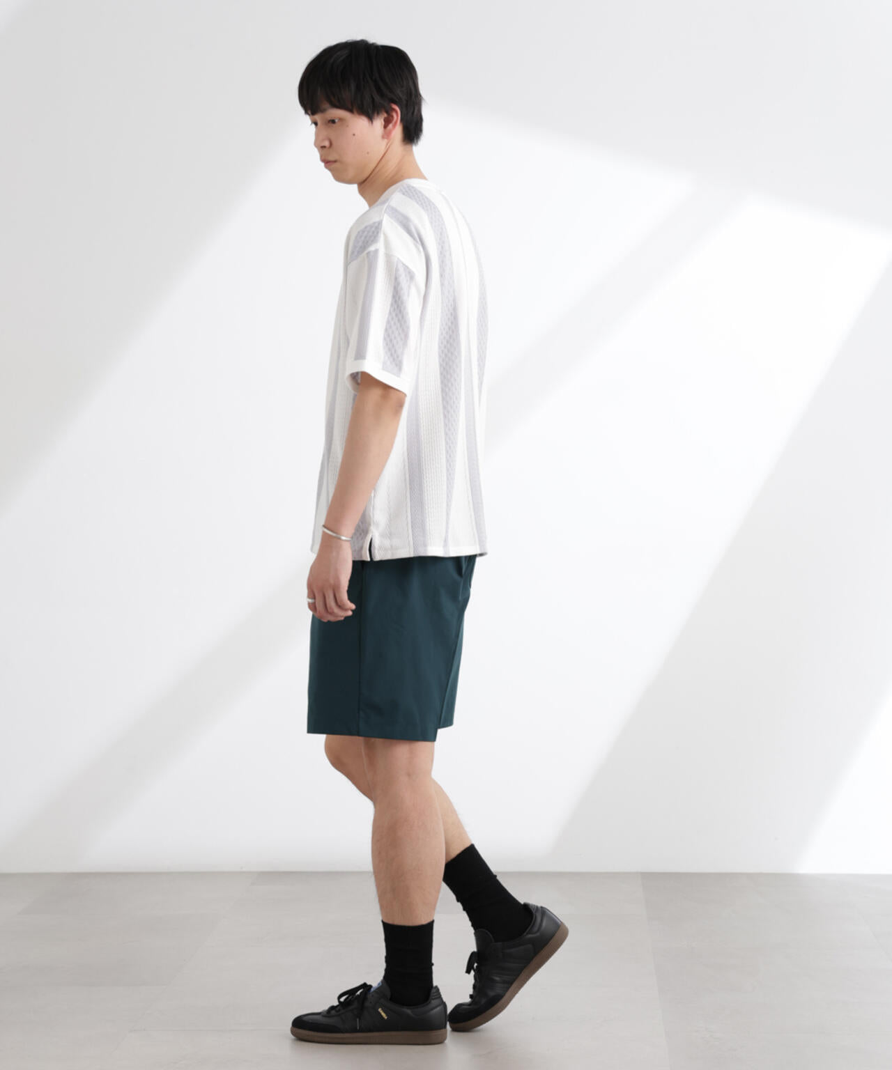 ストライプジャガードTシャツ 半袖