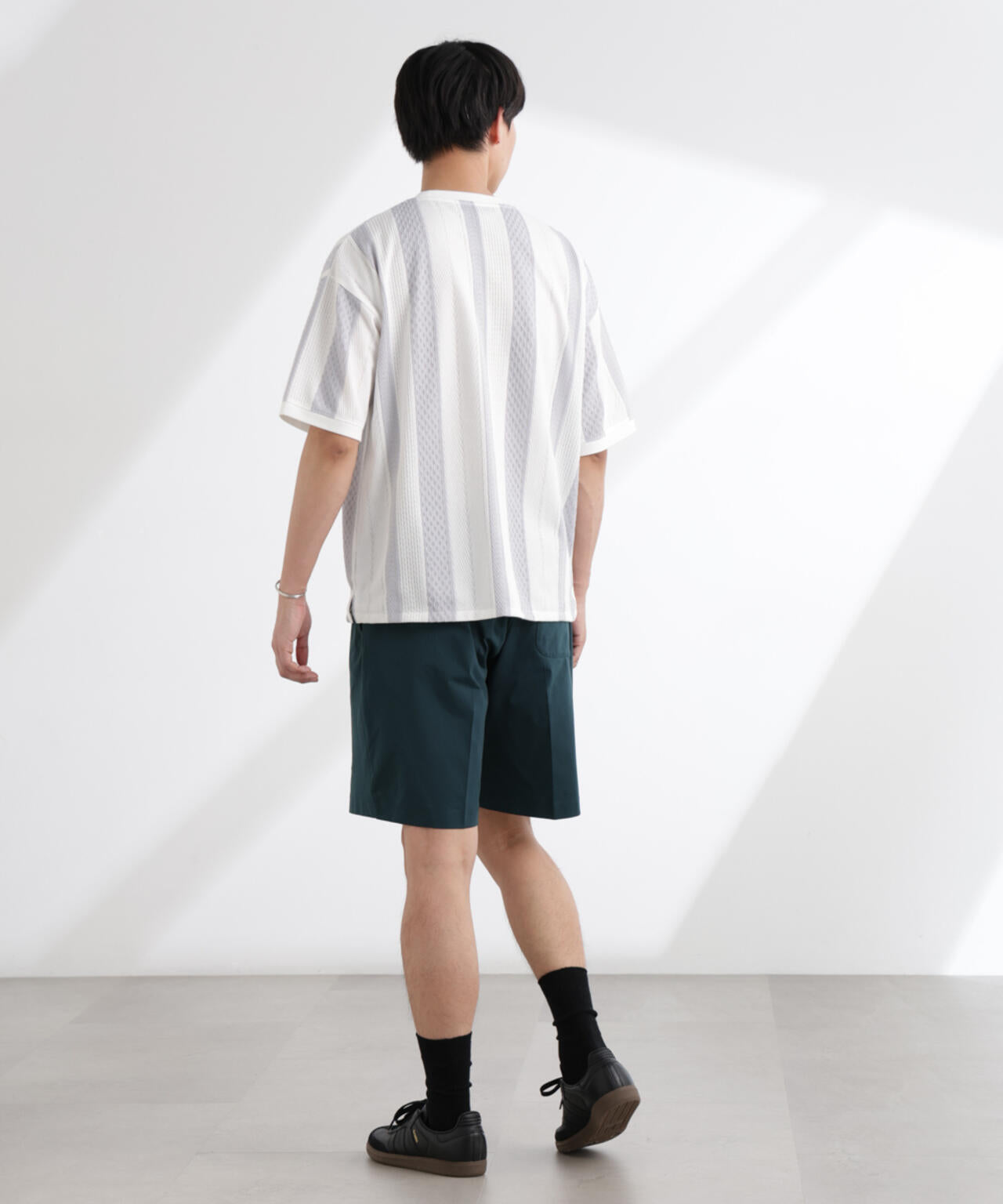 ストライプジャガードTシャツ 半袖