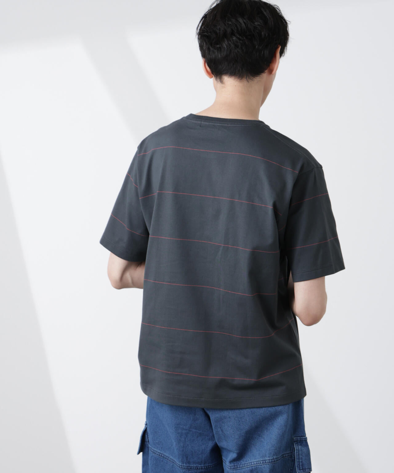 パネルボーダーTシャツ 半袖