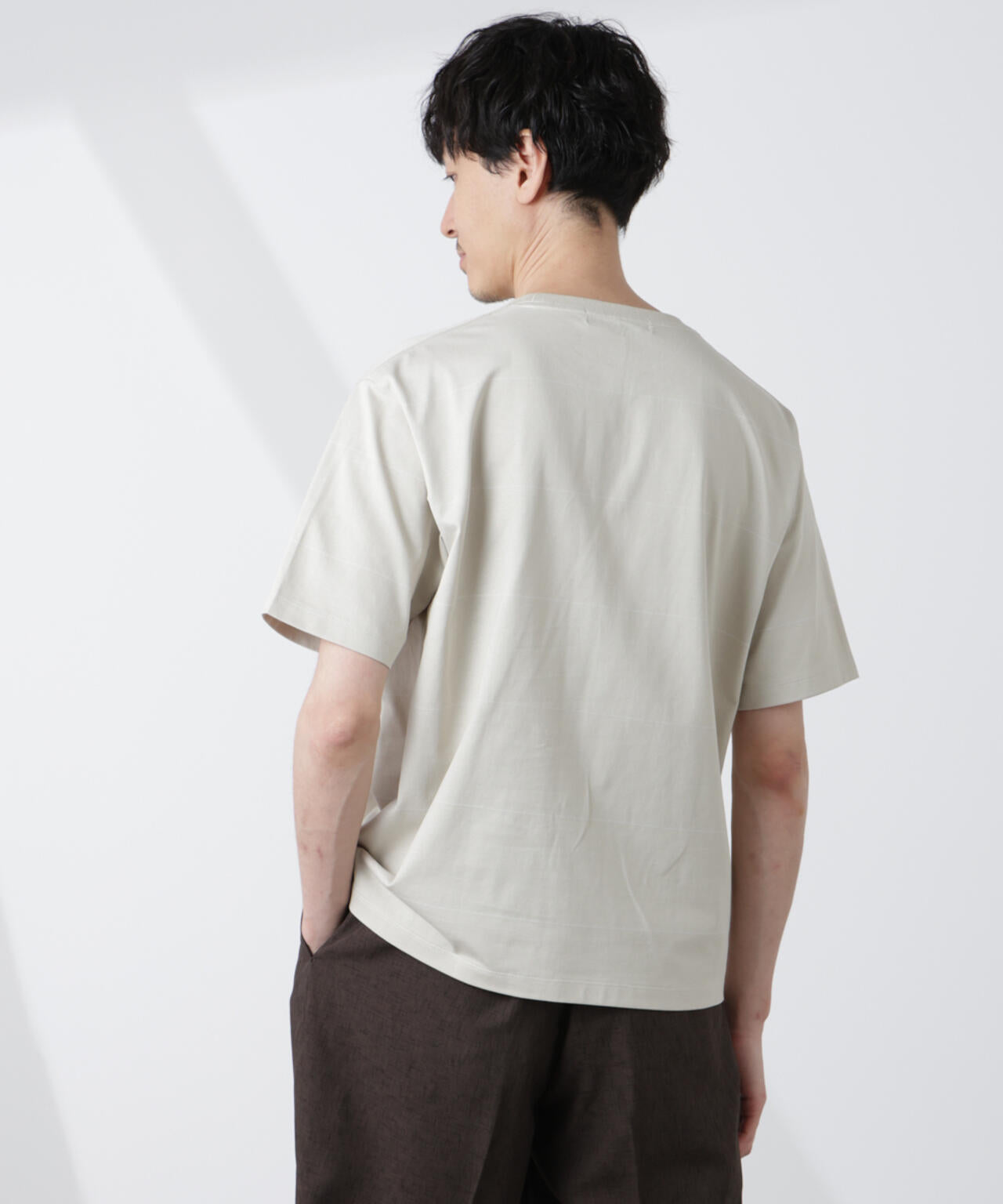 パネルボーダーTシャツ 半袖