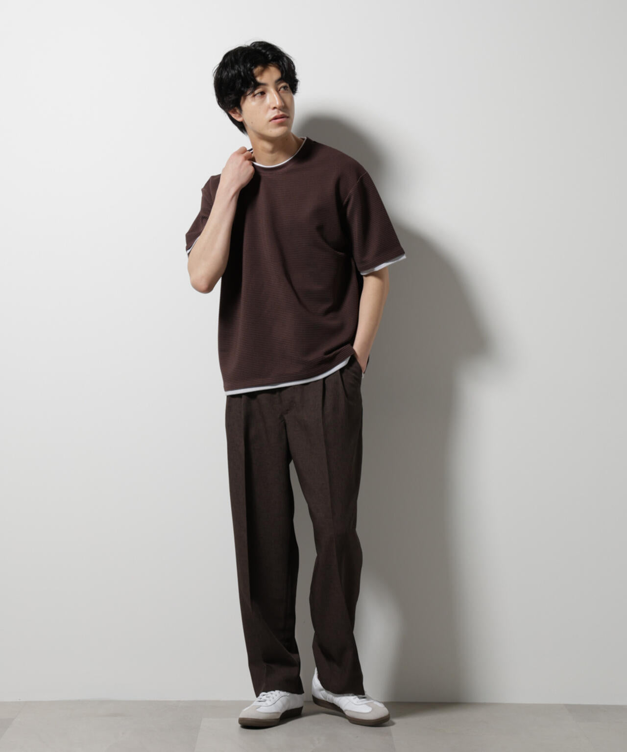 ガーターフェイクレイヤードTシャツ 半袖