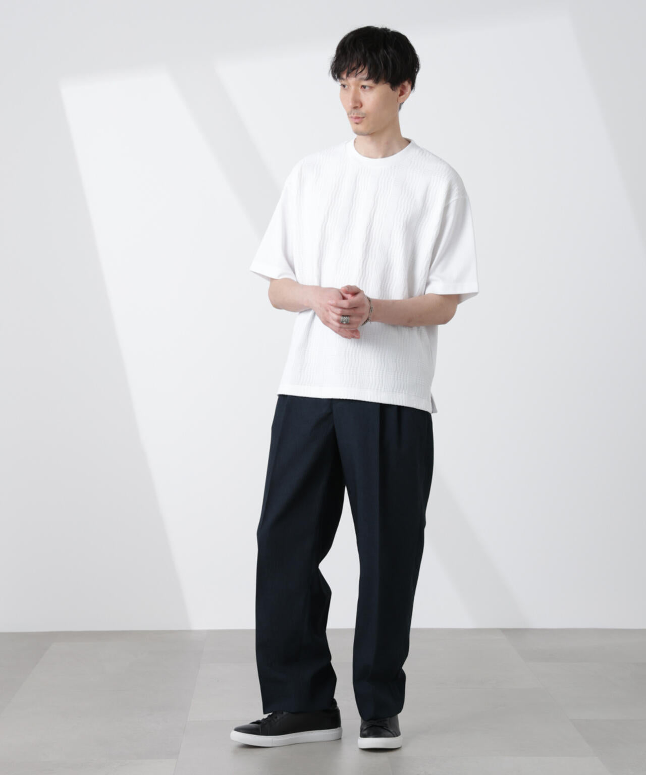 テックリネンリラックスタックテーパードパンツ