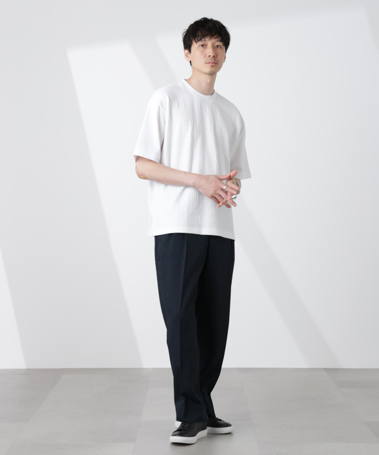 テックリネンリラックスタックテーパードパンツ