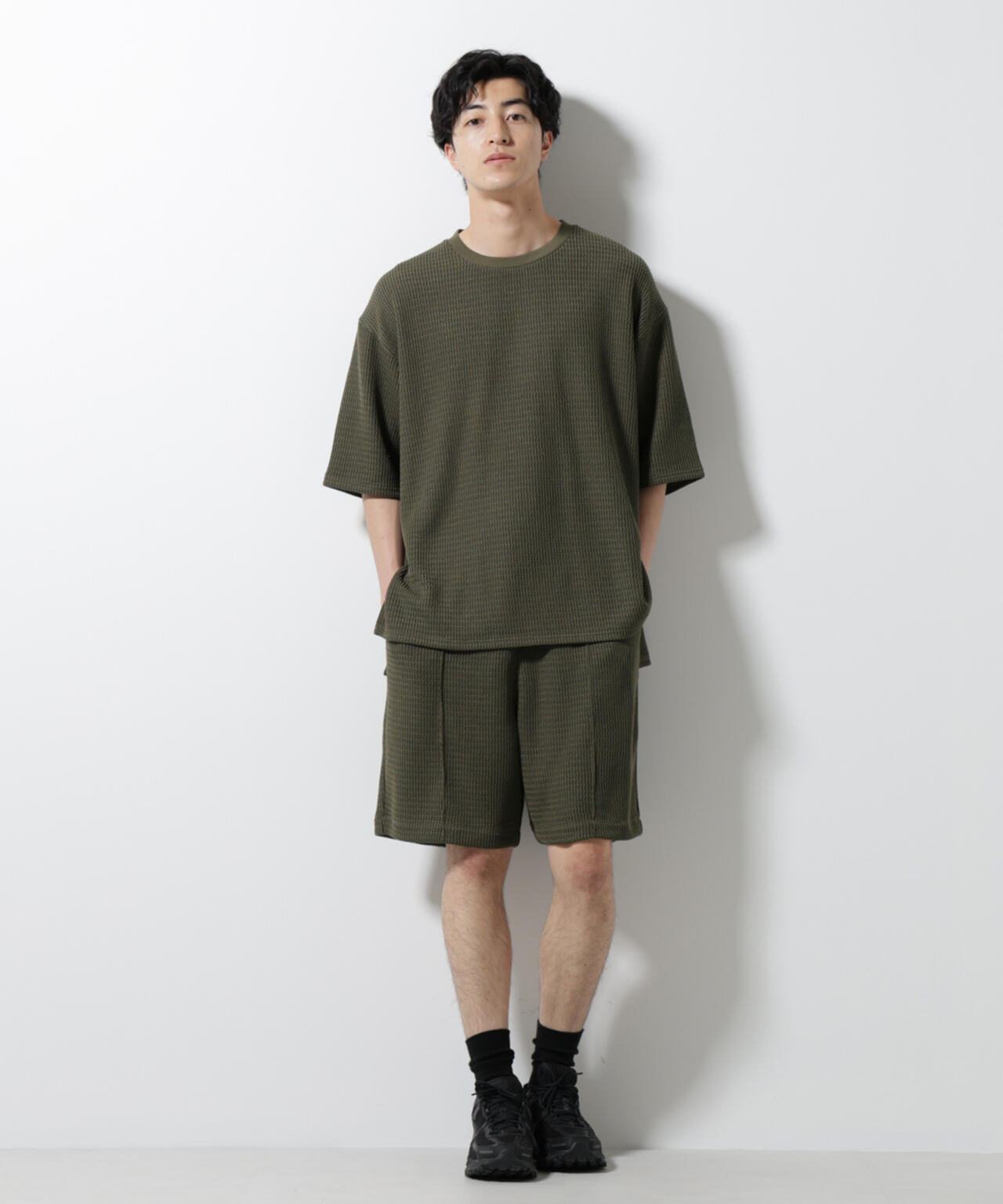 ジャガードニットソーショートパンツ（セットアップ可）