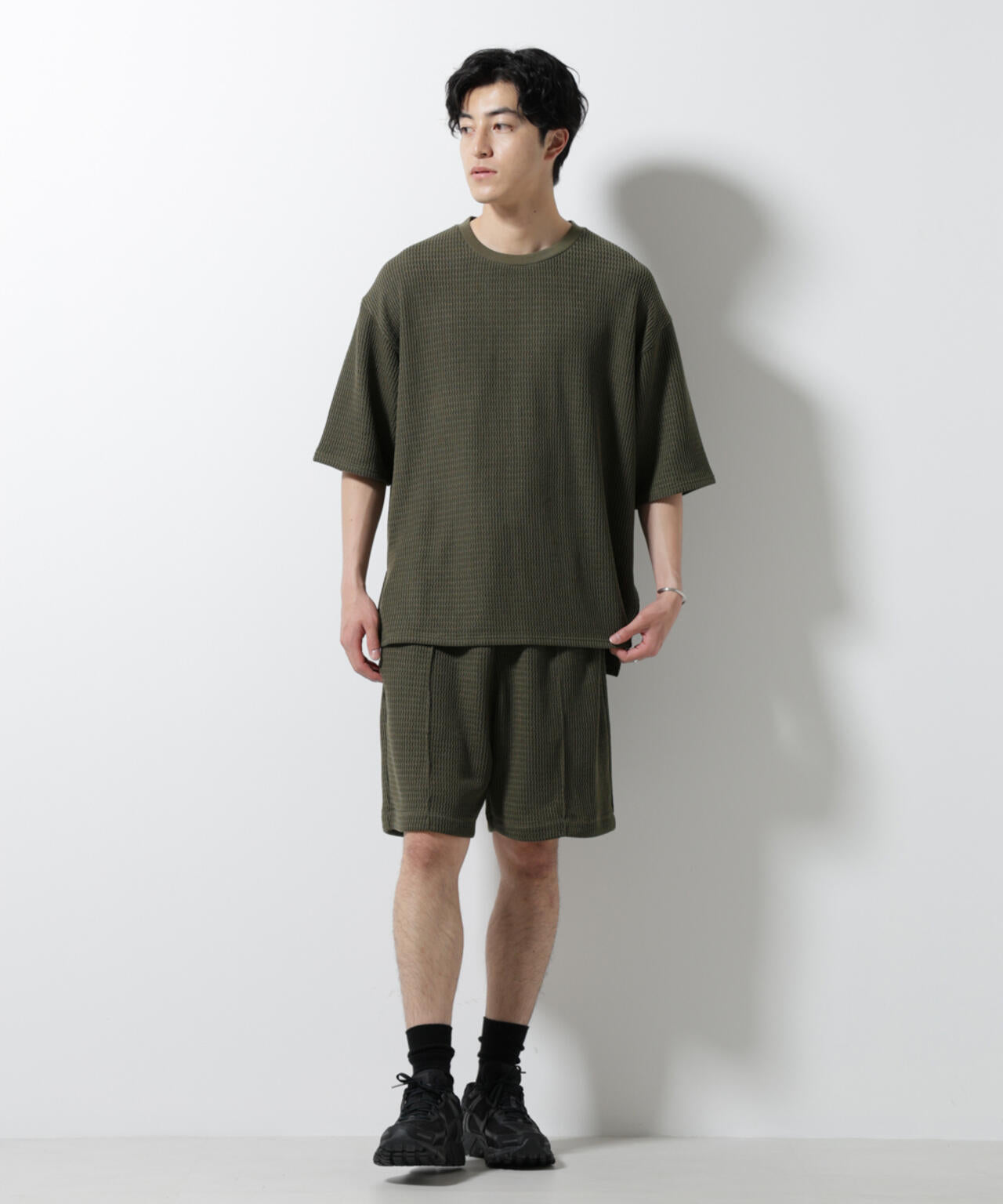 ジャガードニットソーショートパンツ（セットアップ可）