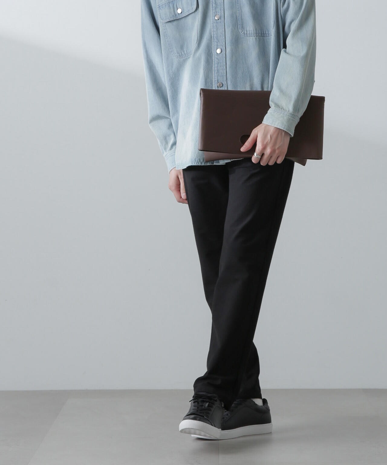 WEB限定/シンセティックレザー2WAYクラッチバッグ