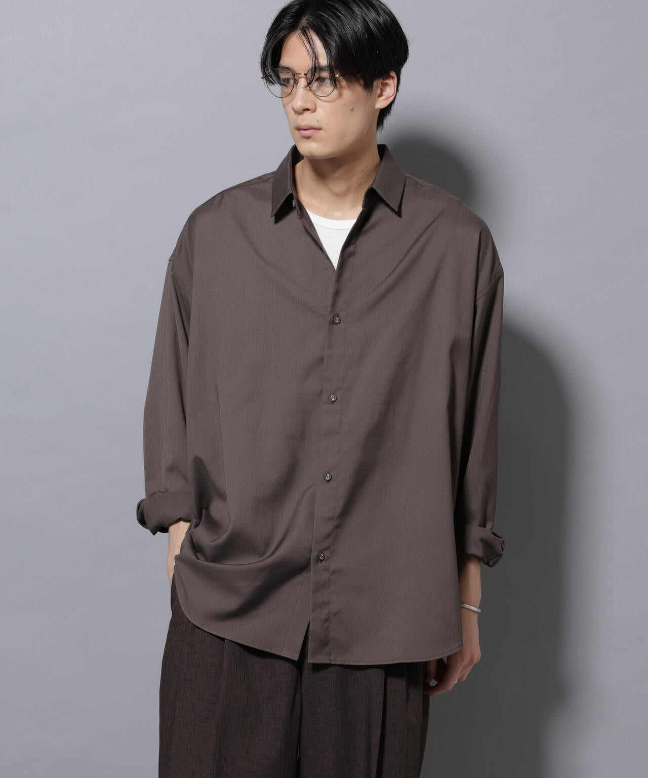 ビッグドレープシャツ 長袖