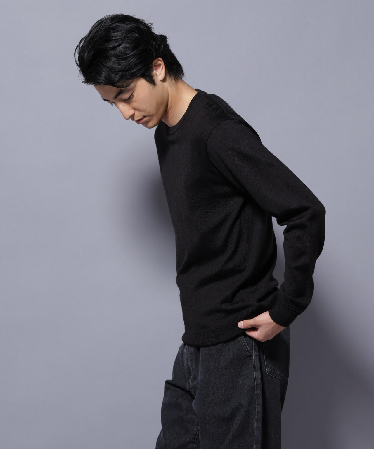タスマニアミックスクルーネックニット
