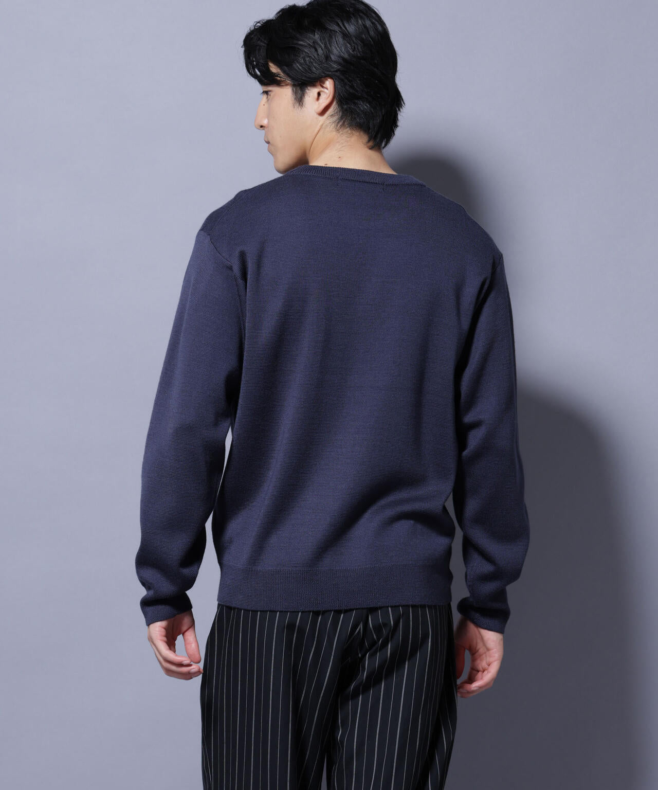 タスマニアウールミックス ミラノリブリラックスクルーネックニット