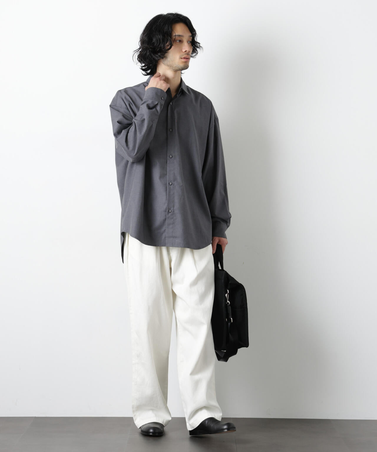 ビッグドレープシャツ 長袖