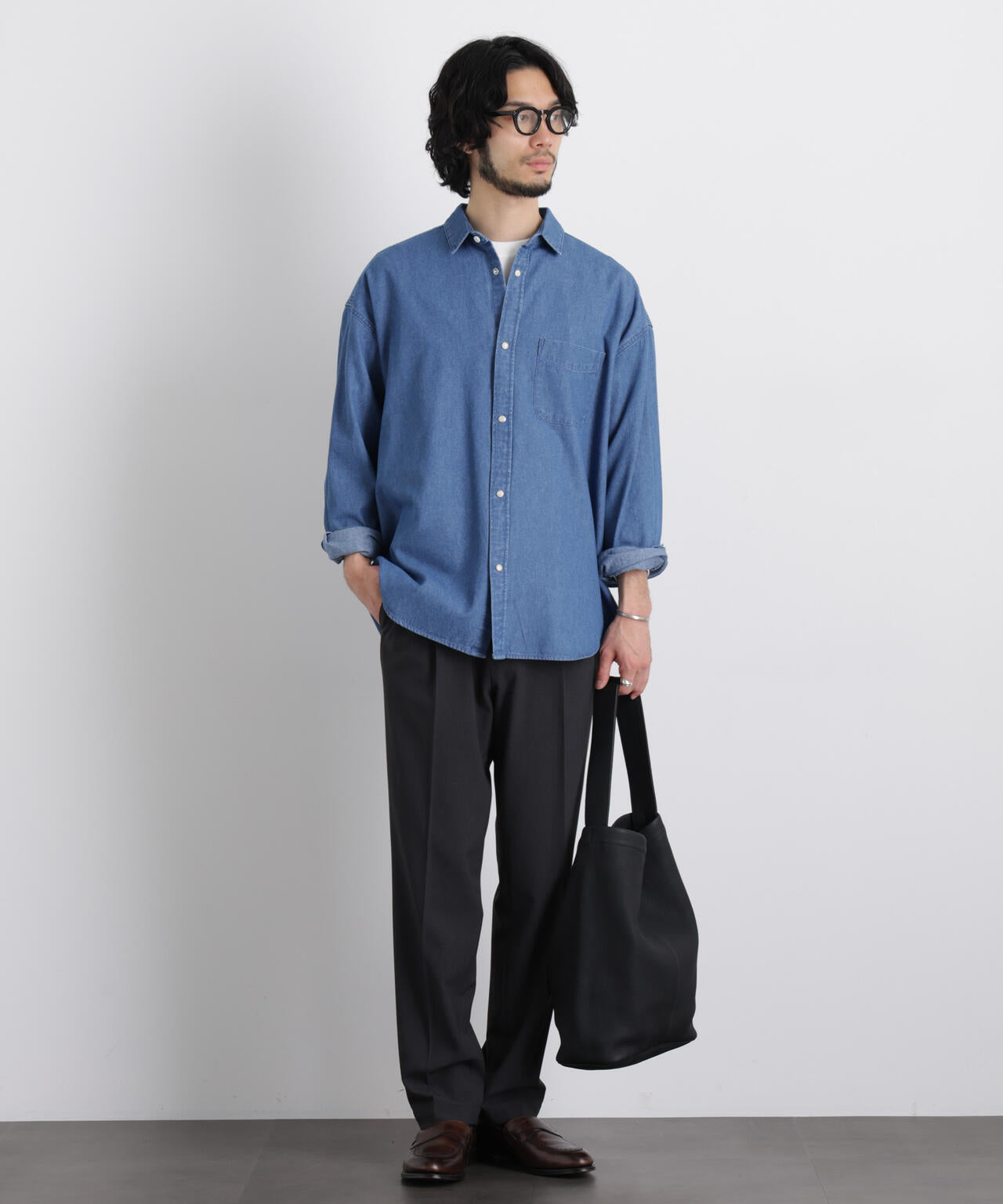 6.5oz リラックスデニムシャツ 長袖