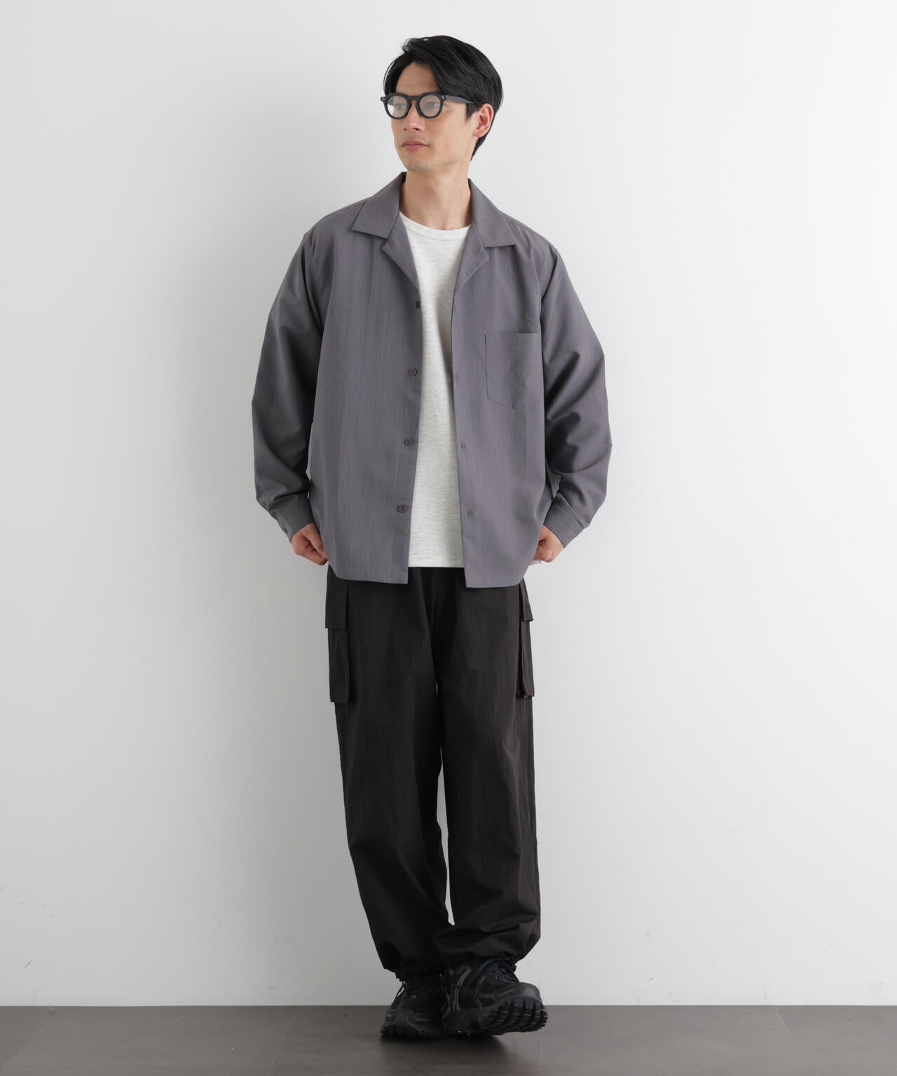セオアルファ オープンカラーシャツ 長袖