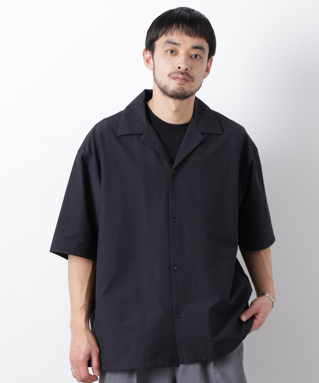ストレッチワイド オープンカラーシャツ 半袖