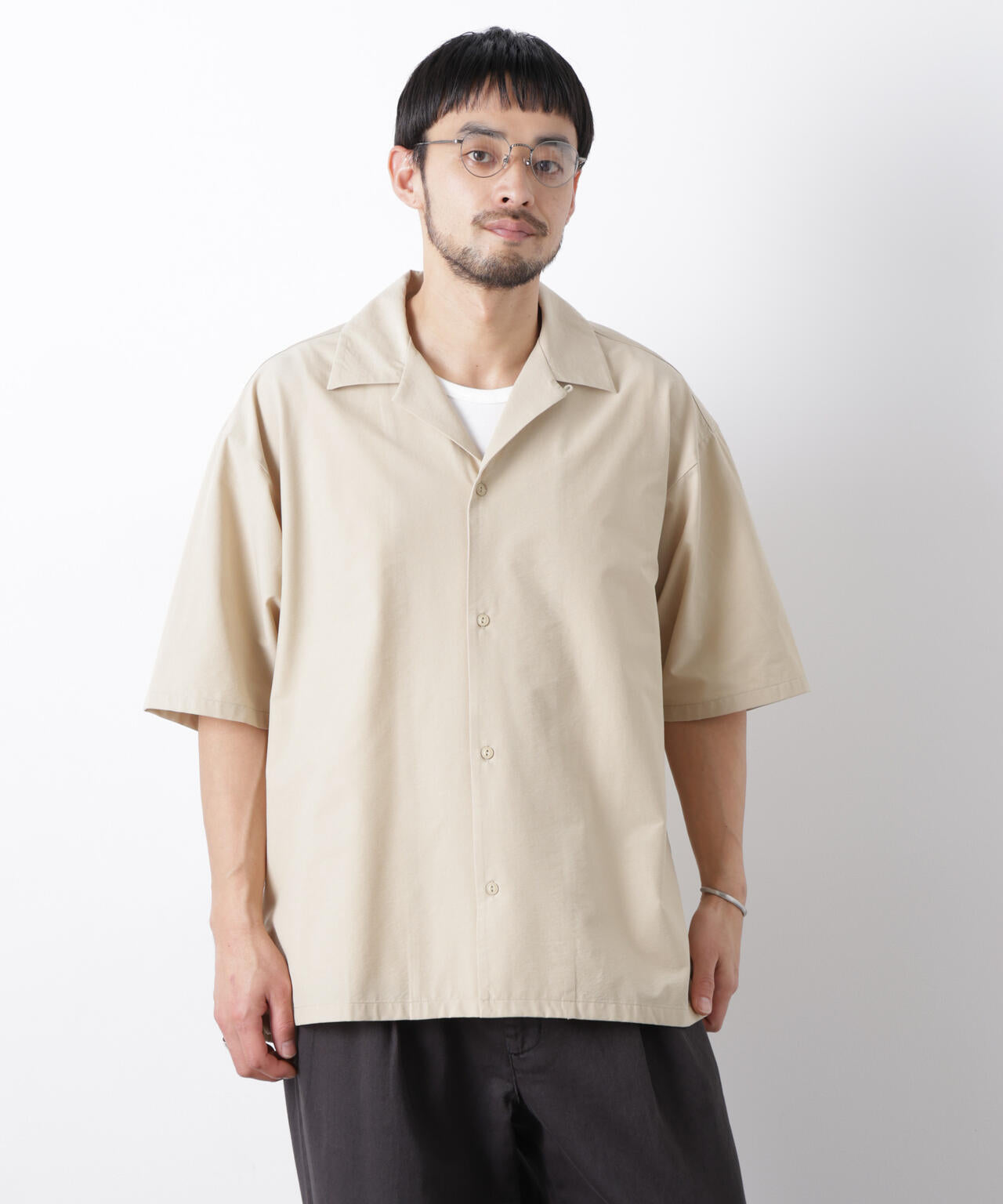ストレッチワイド オープンカラーシャツ 半袖