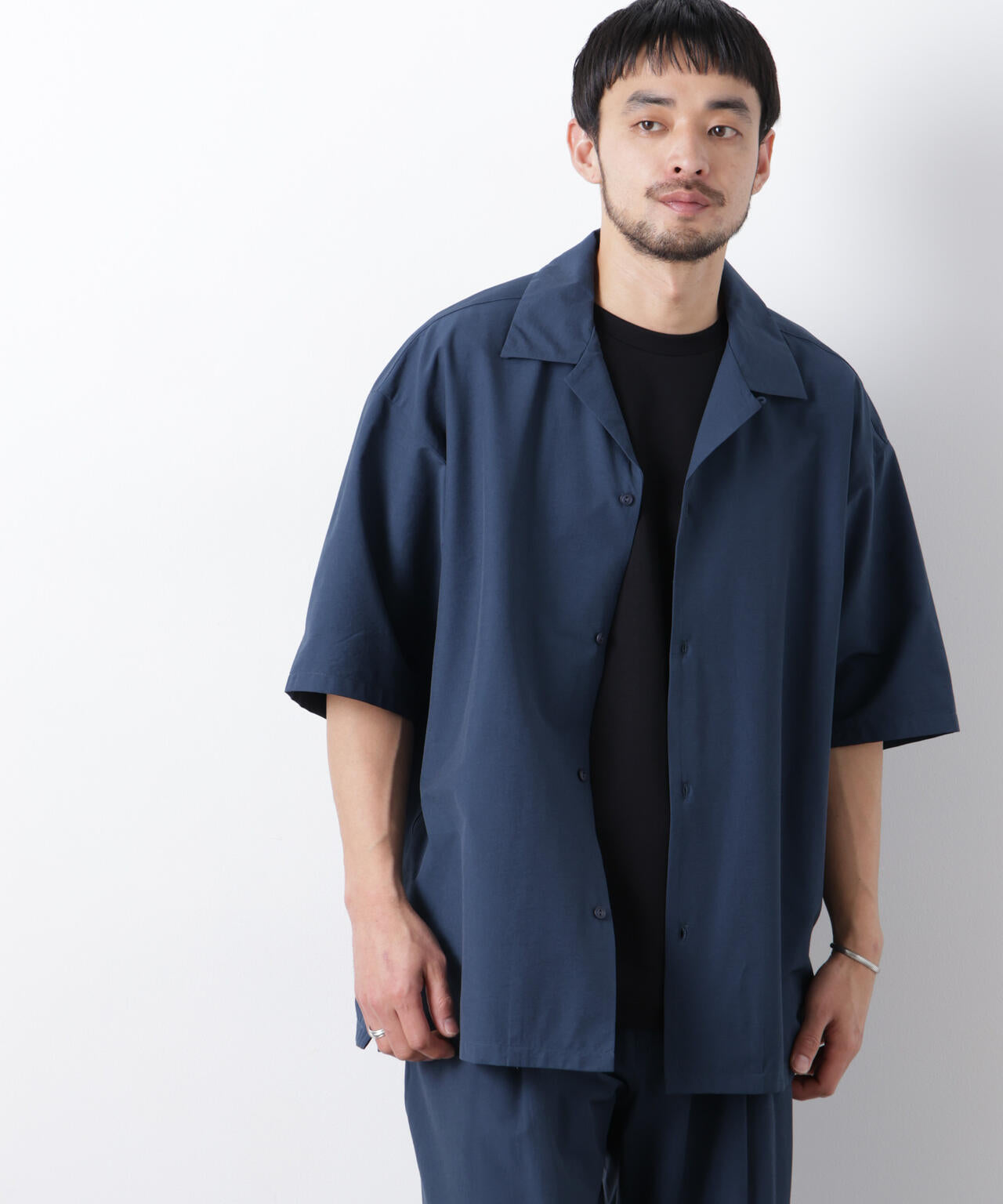 ストレッチワイド オープンカラーシャツ 半袖